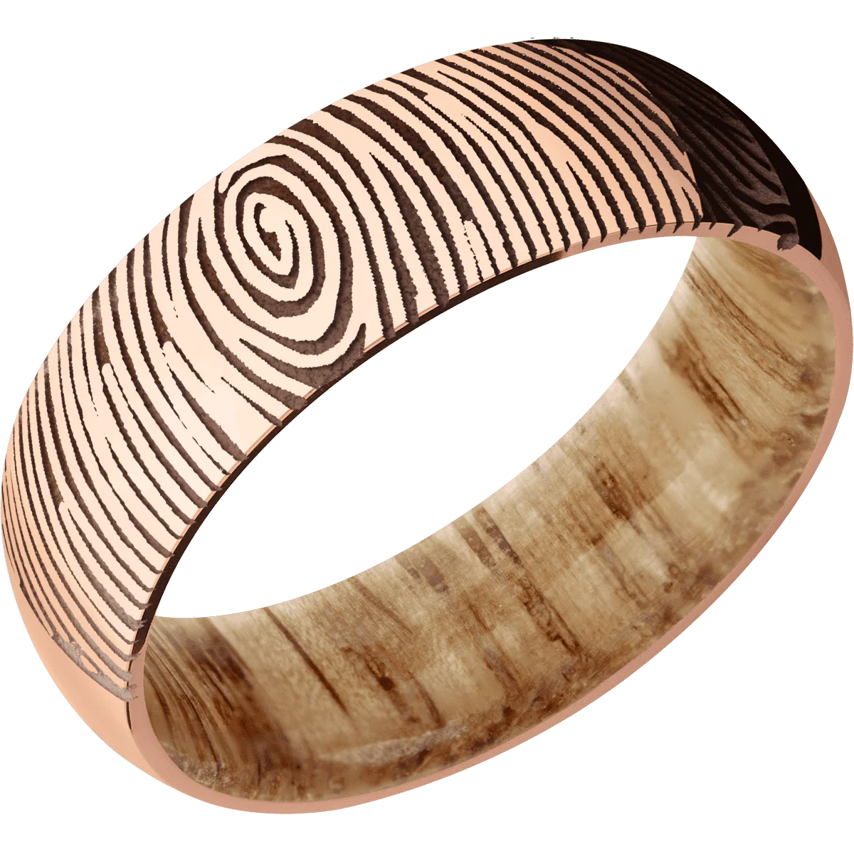 10K Rose Gold + Polish Finish + Natural Oak - Image 2