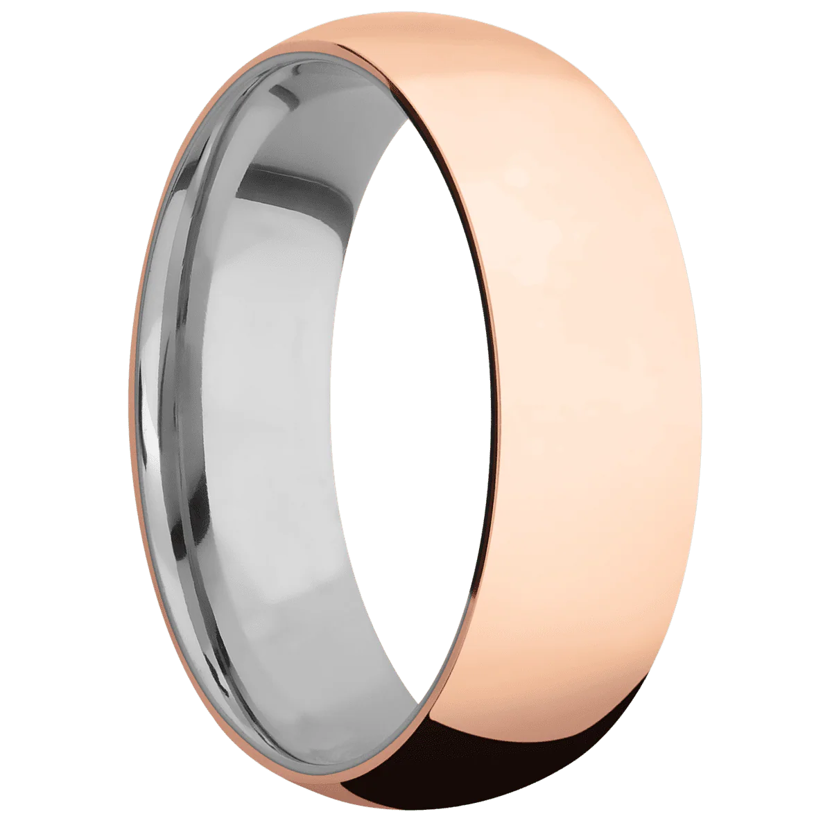 10K Rose Gold + Polish Finish + Titanium