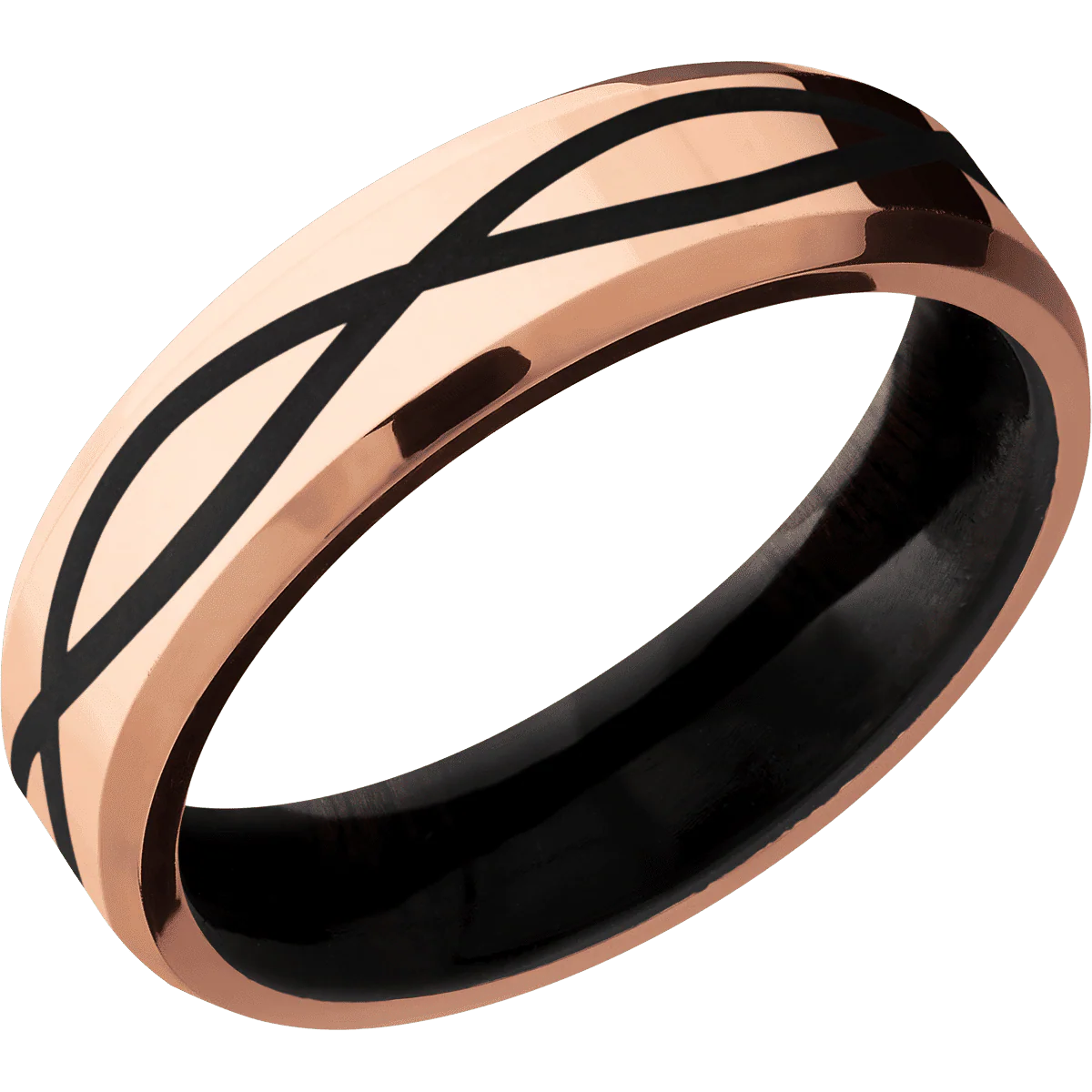 10K Rose Gold + Polish , Polish Finish + Ebony - Image 2