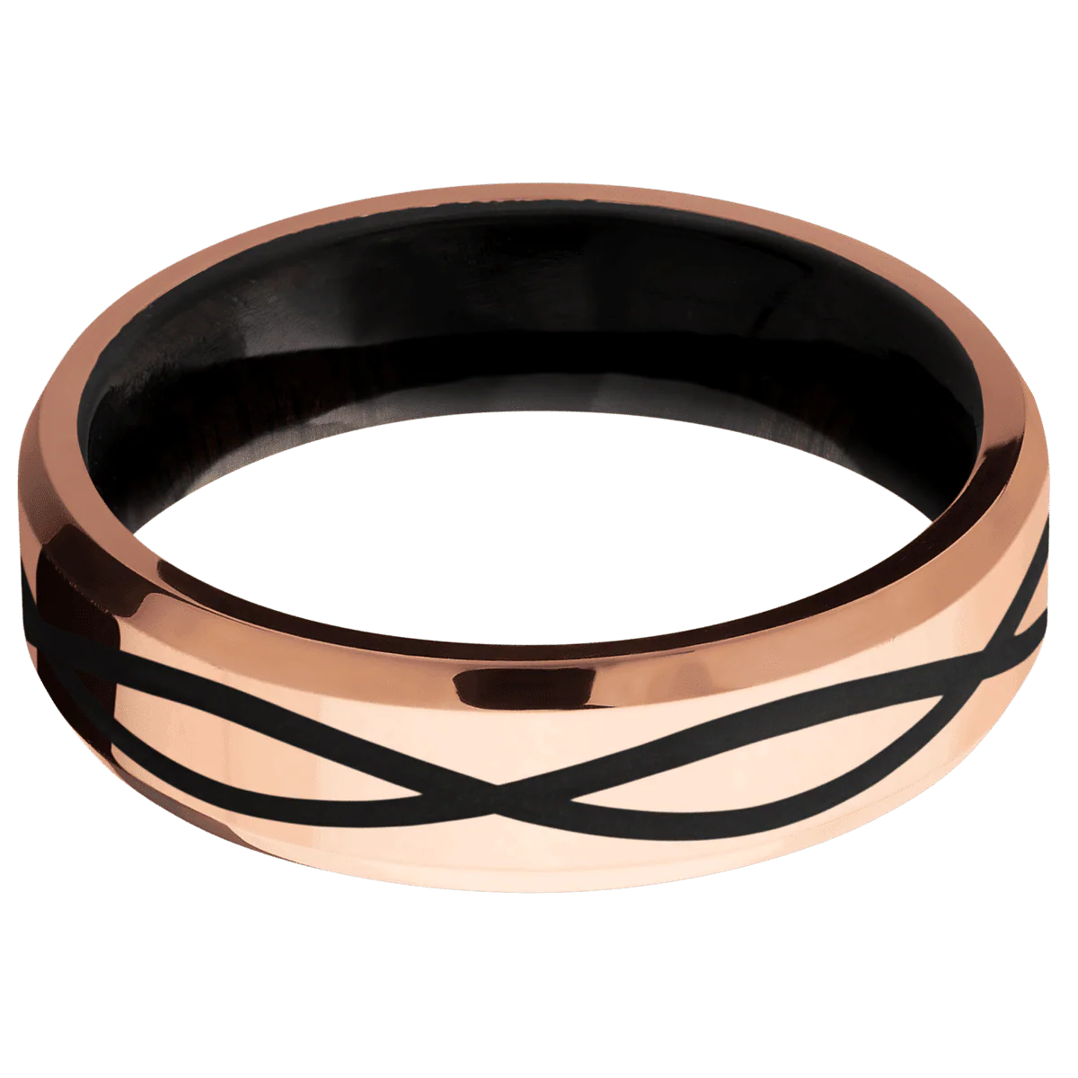 10K Rose Gold + Polish , Polish Finish + Ebony - Image 3
