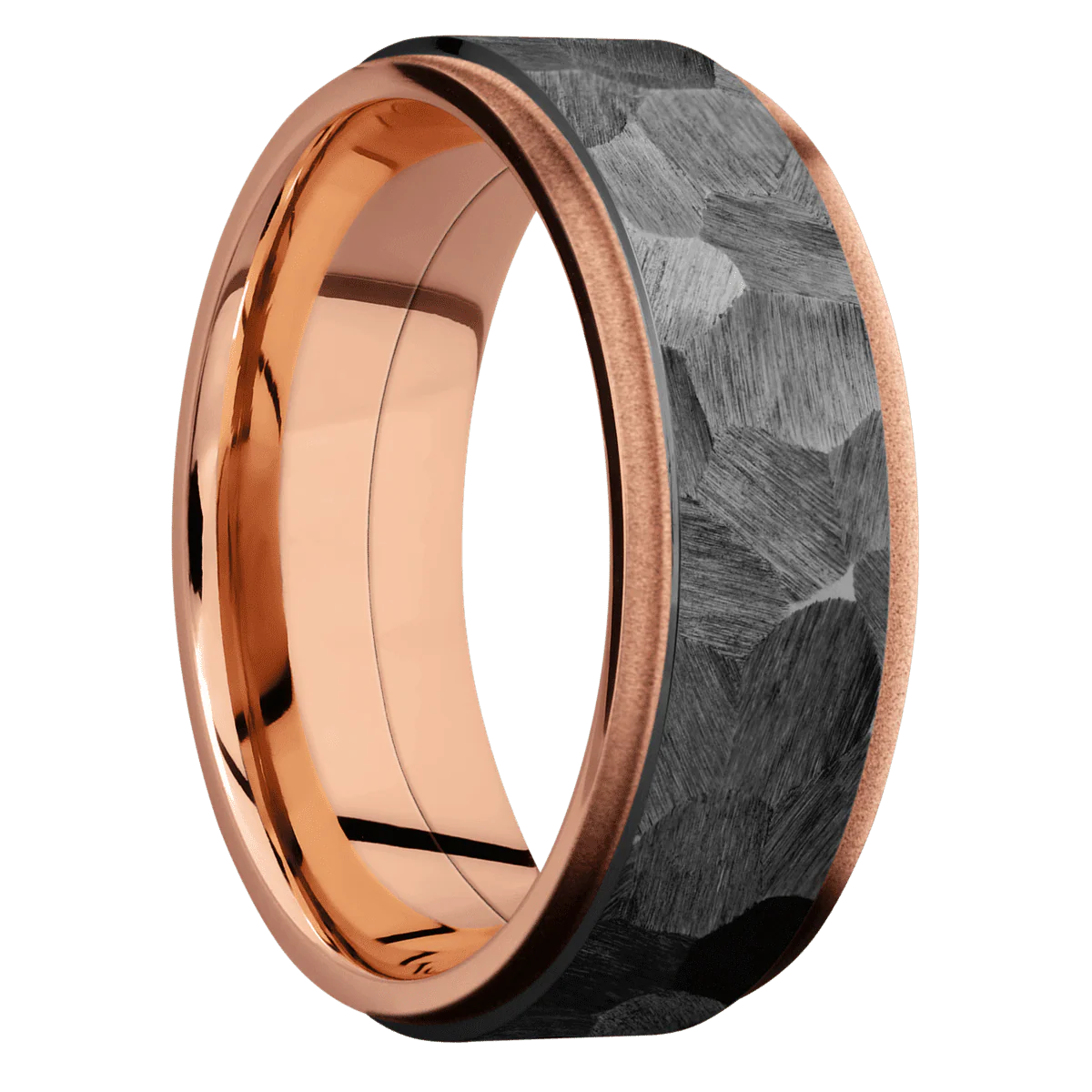 10K Rose Gold + Polish , Sand Finish