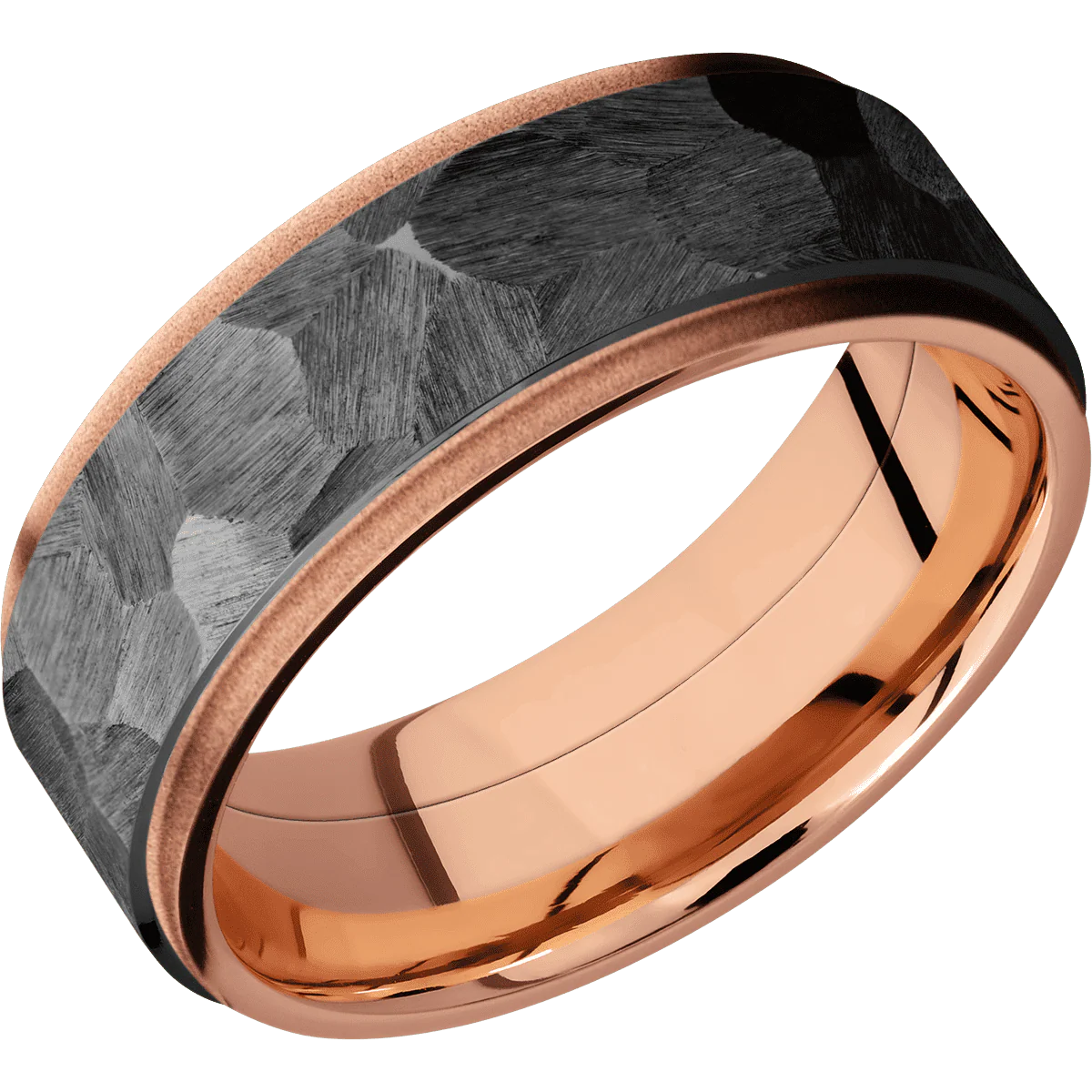 10K Rose Gold + Polish , Sand Finish - Image 2