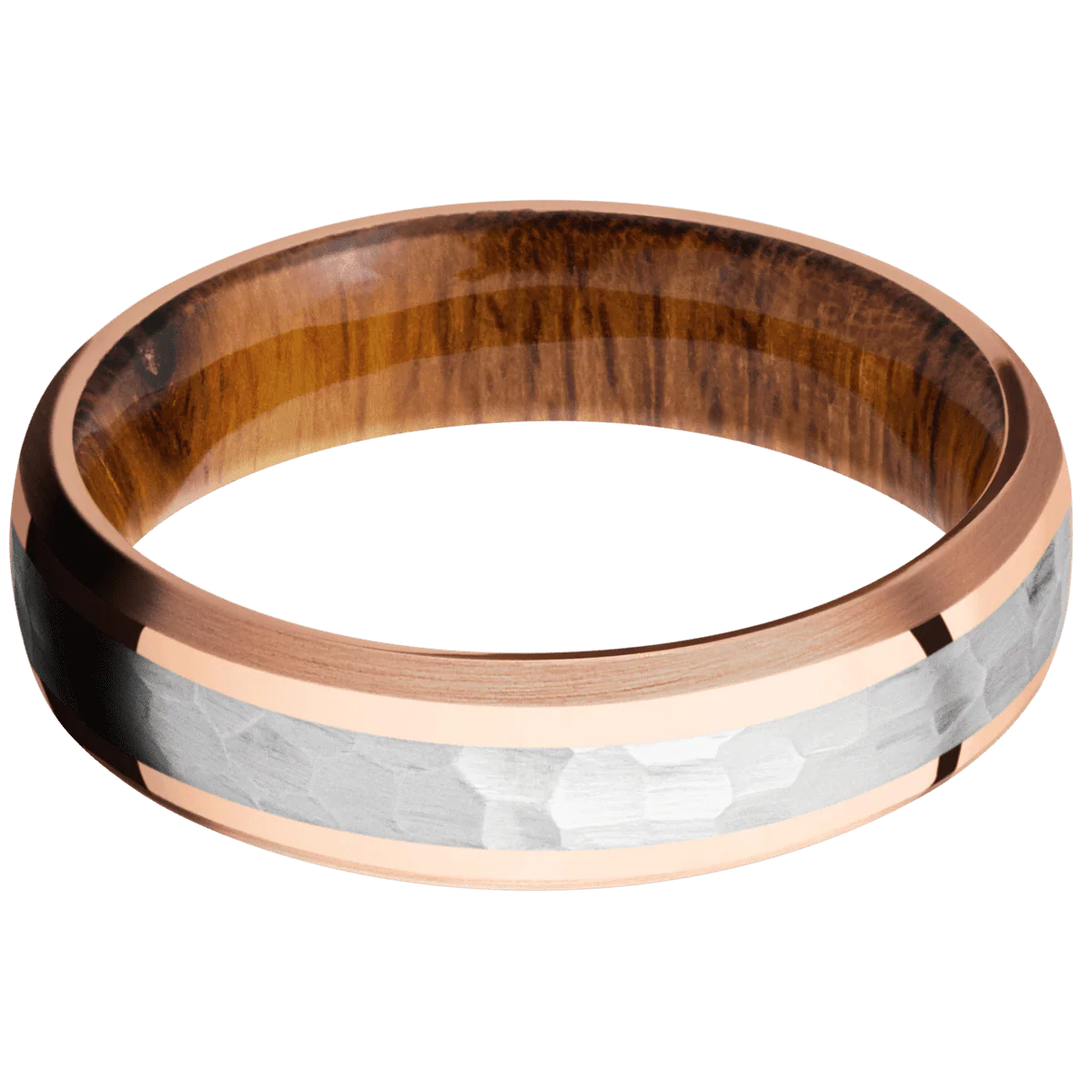 10K Rose Gold + Polish , Satin Finish + Desert Iron Wood - Image 3