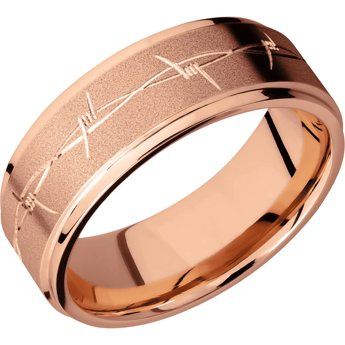 10K Rose Gold + Sand , Polish Finish - Image 2