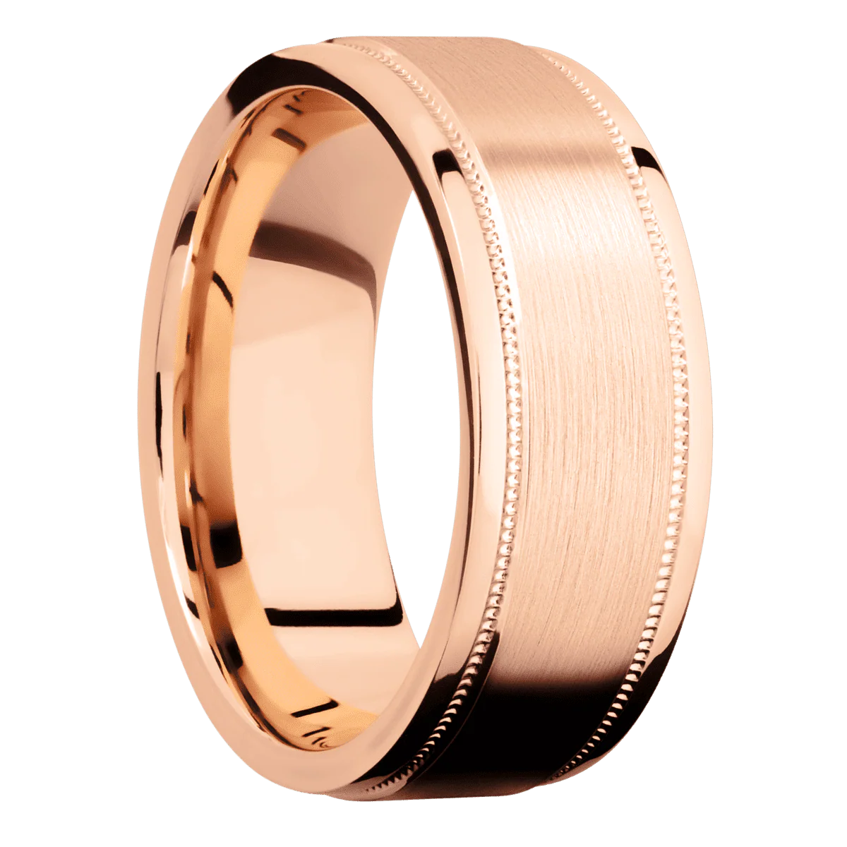 10K Rose Gold + Satin , Polish Finish