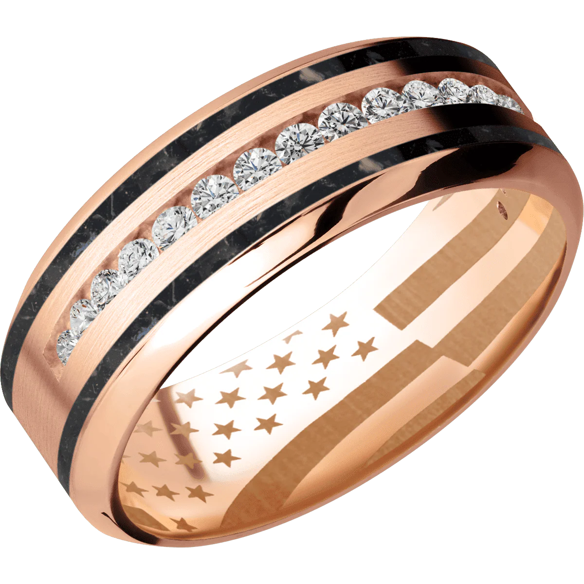 10K Rose Gold + Satin , Polish Finish - Image 2