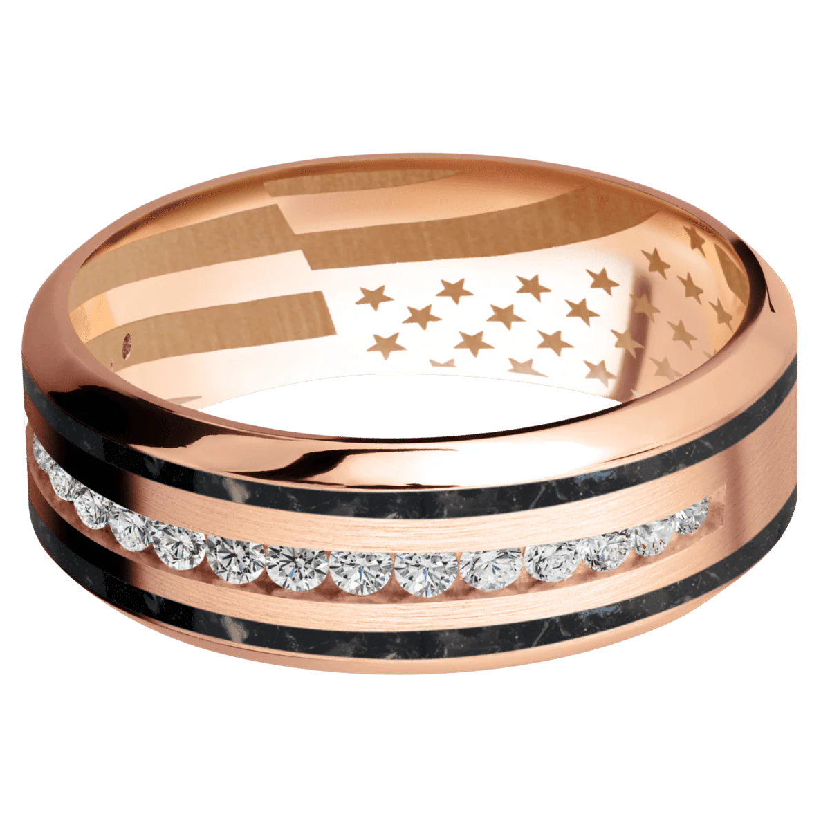 10K Rose Gold + Satin , Polish Finish - Image 3