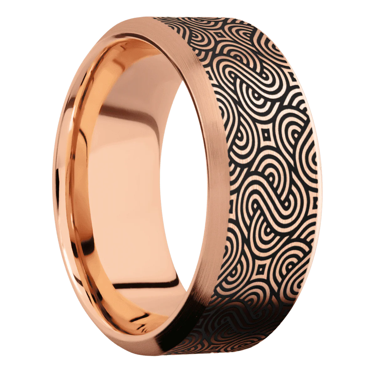 10K Rose Gold + Satin , Satin Finish