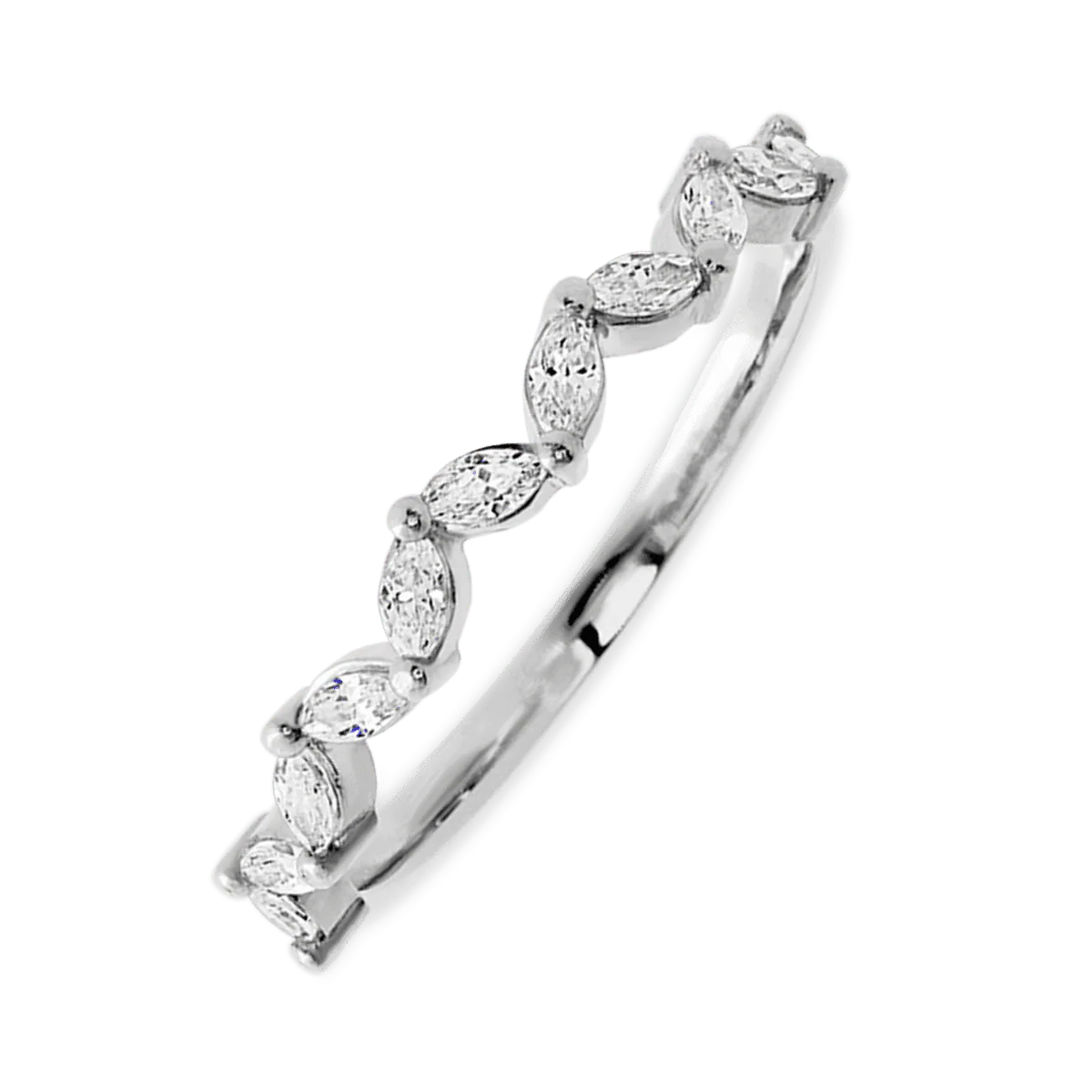 10K White Gold band with 11 Marquise Lab Grown Diamond having TCW-.33