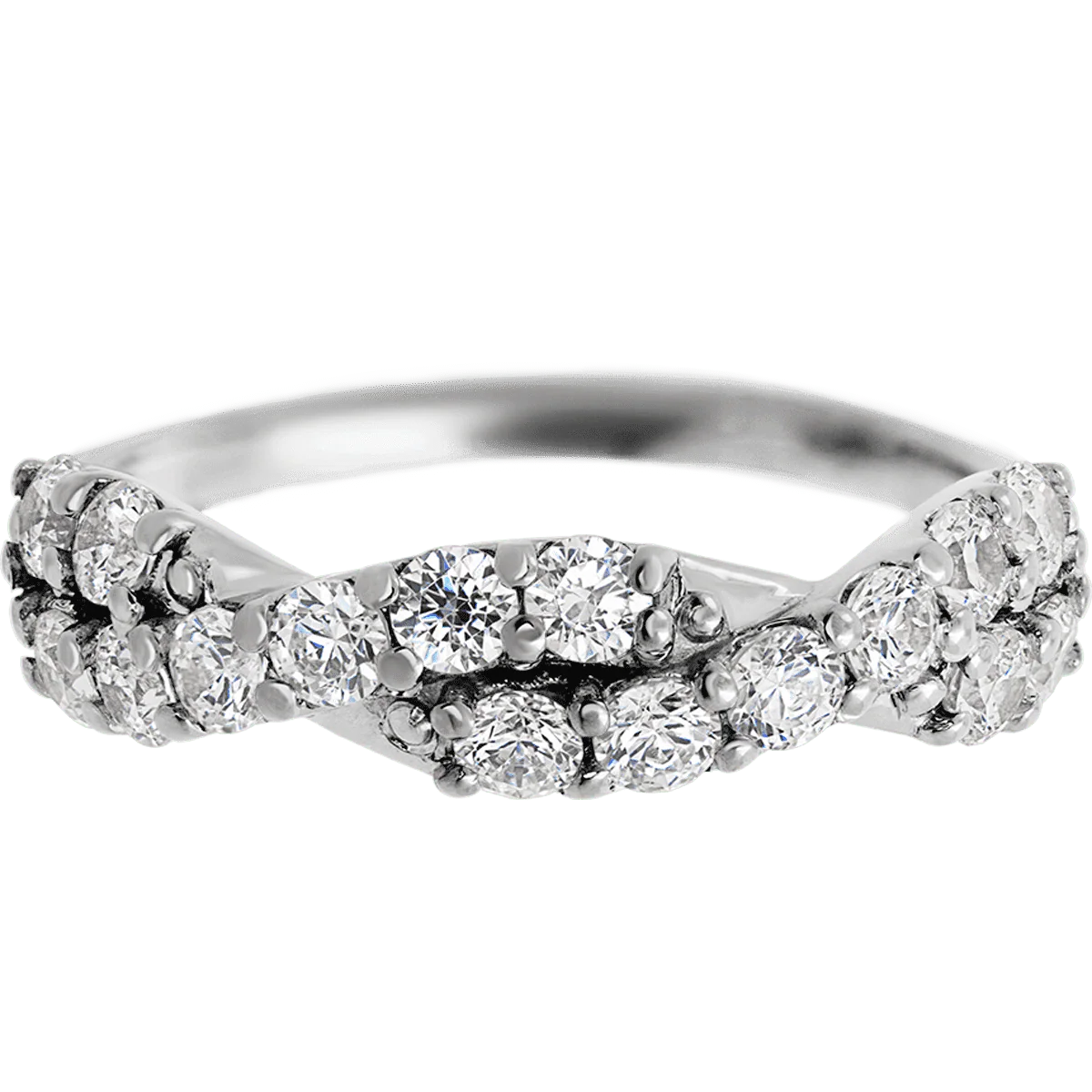 10K White Gold band with 16 Round Lab Grown Diamond having TCW-.8 - Image 2