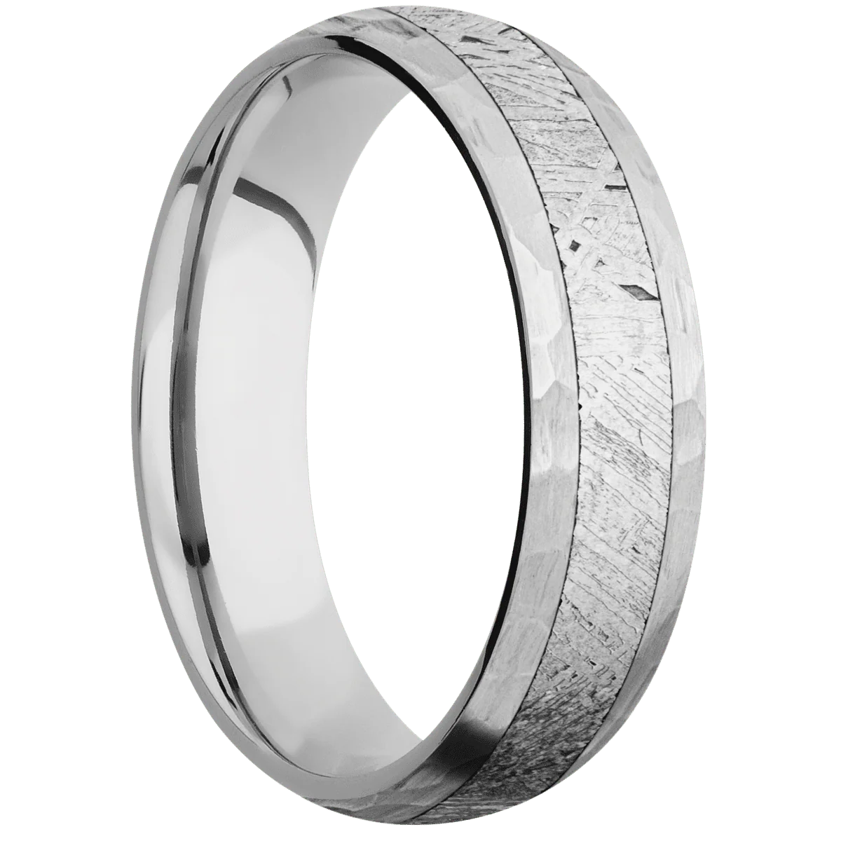 10K White Gold + Hammer Finish