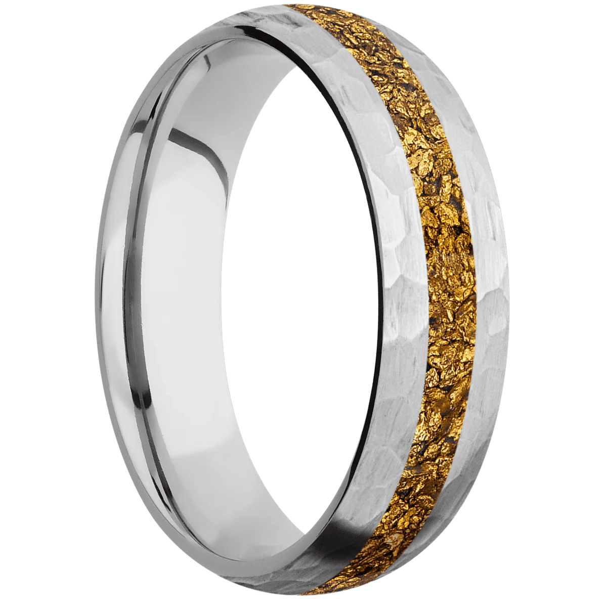 10K White Gold + Hammer Finish