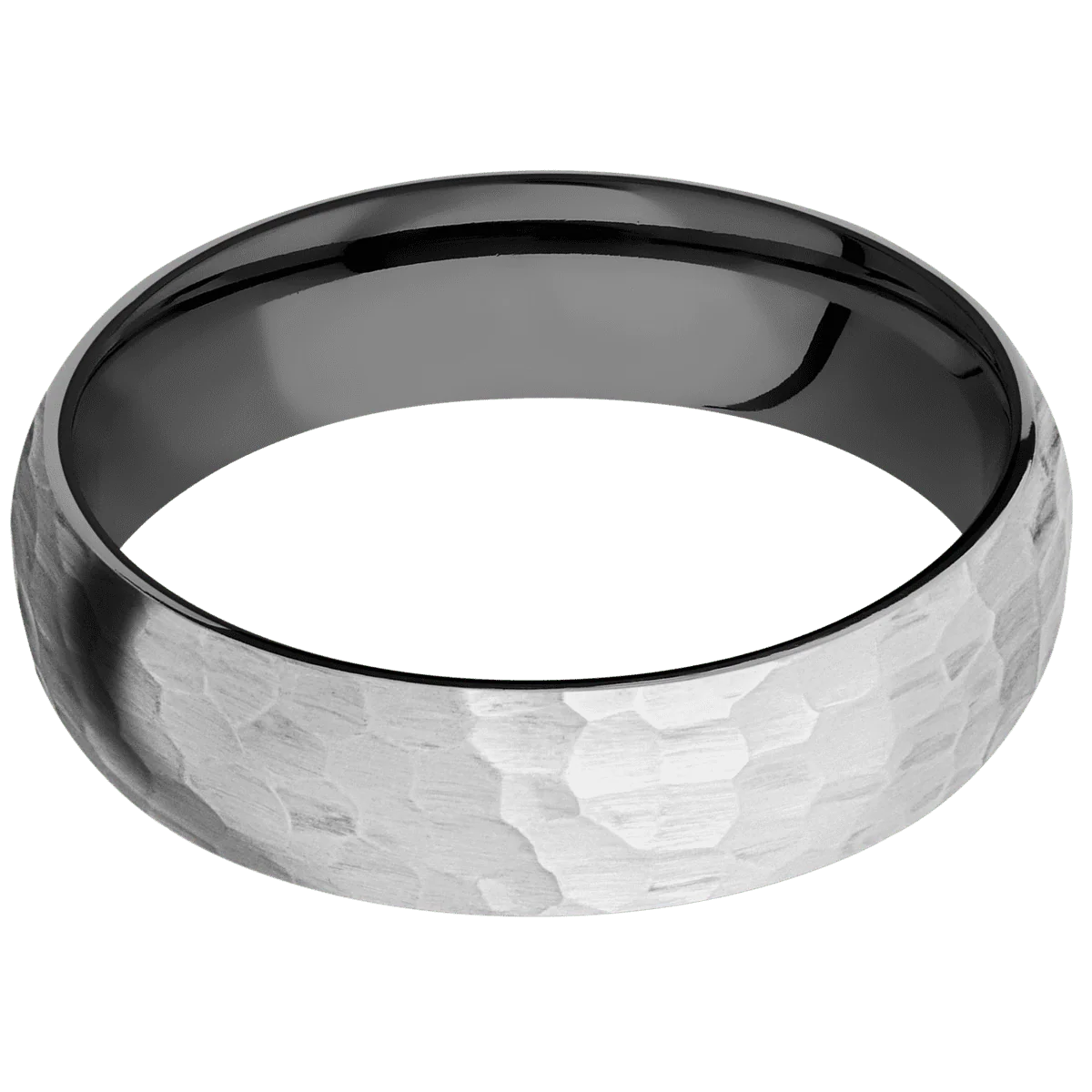 10K White Gold + Hammer Finish + Zirconium - Image 3