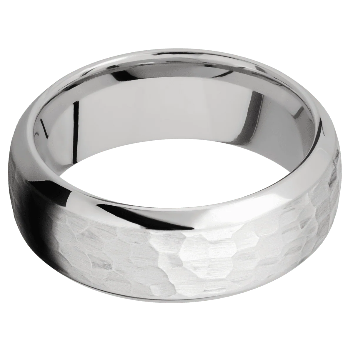 10K White Gold + Hammer , Polish Finish - Image 3