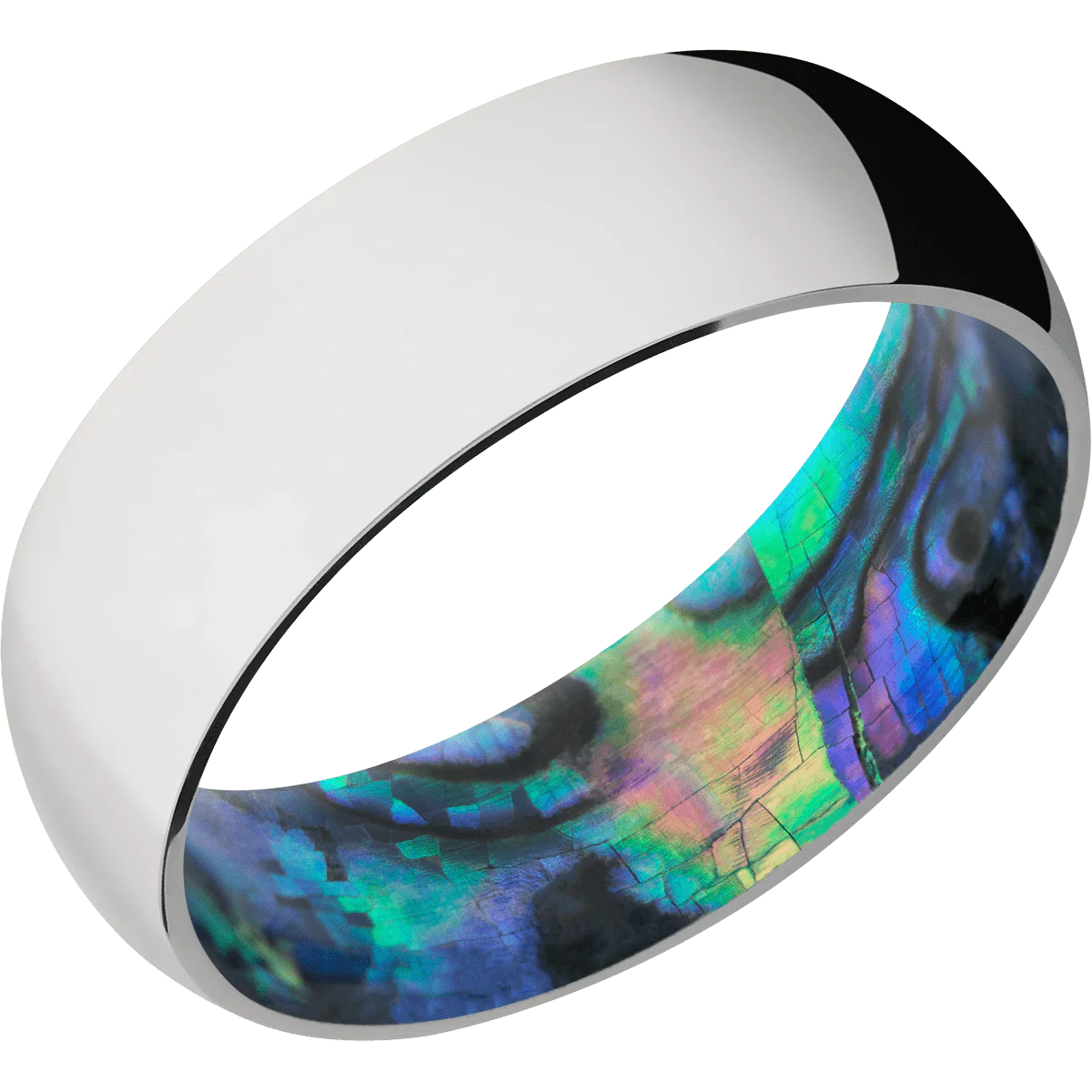 10K White Gold + Polish Finish + Abalone - Image 2