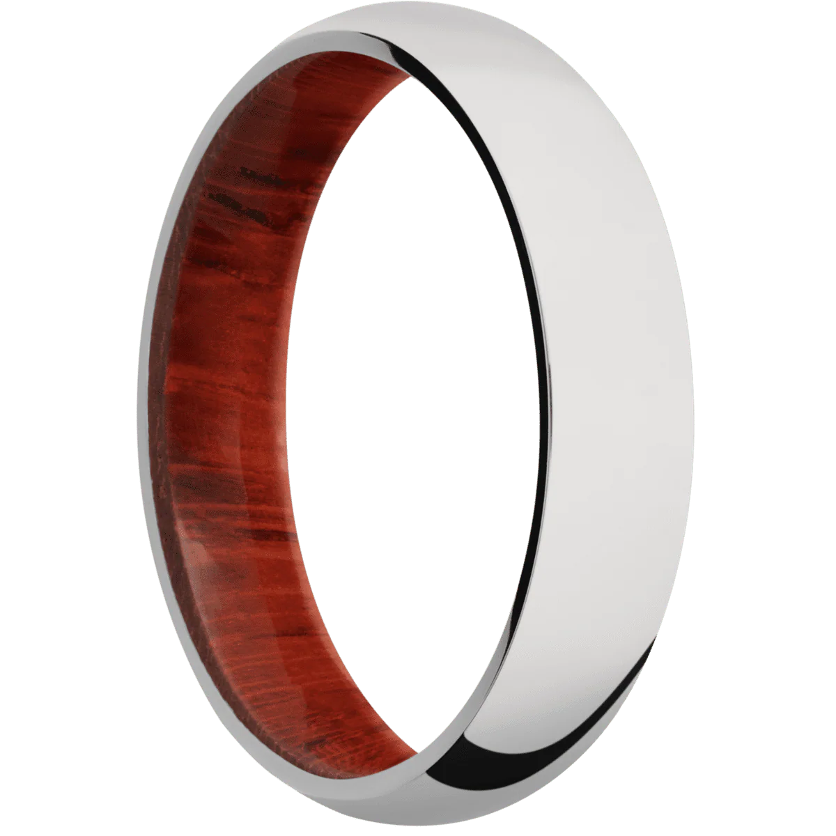 10K White Gold + Polish Finish + Padauk