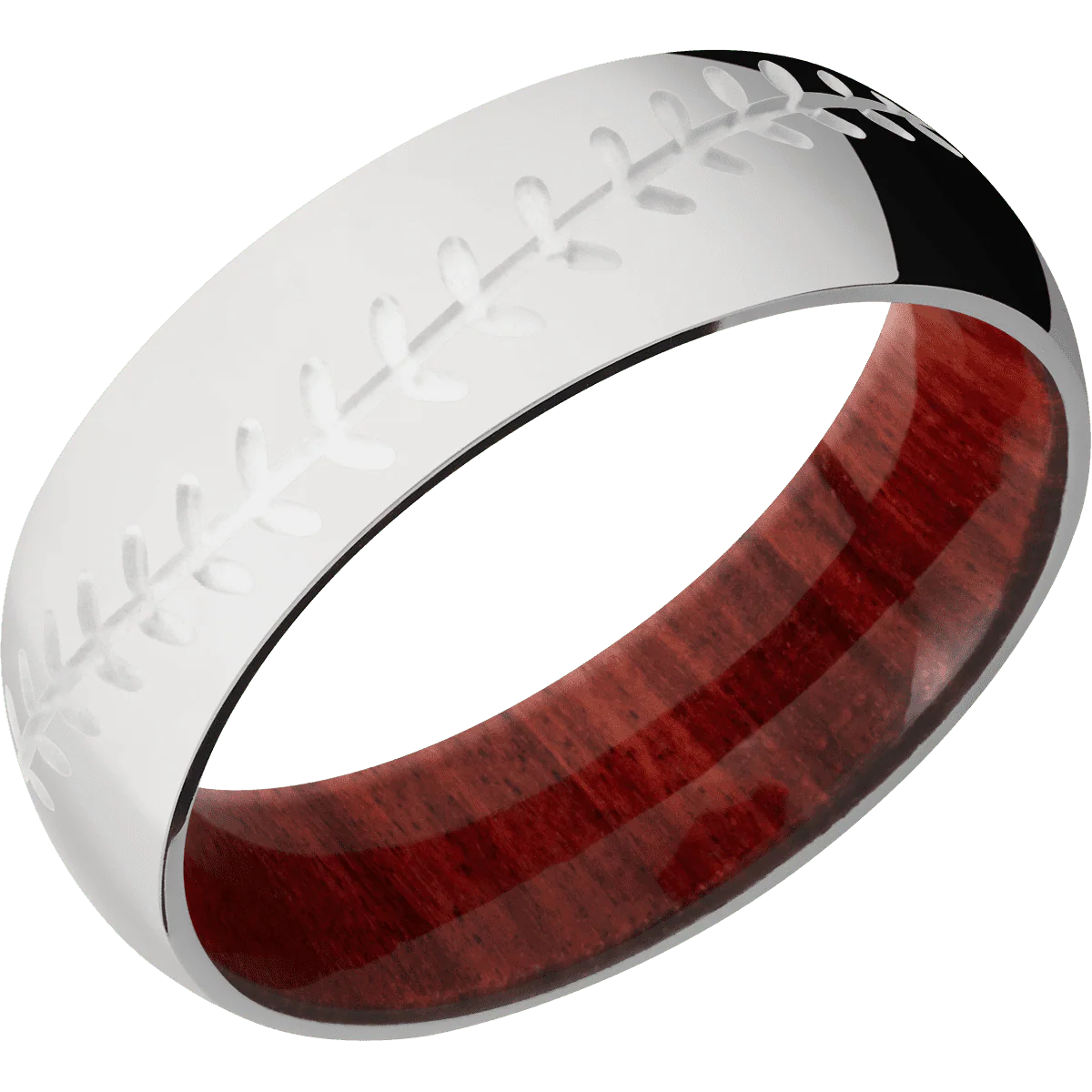 10K White Gold + Polish Finish + Red Heart - Image 2