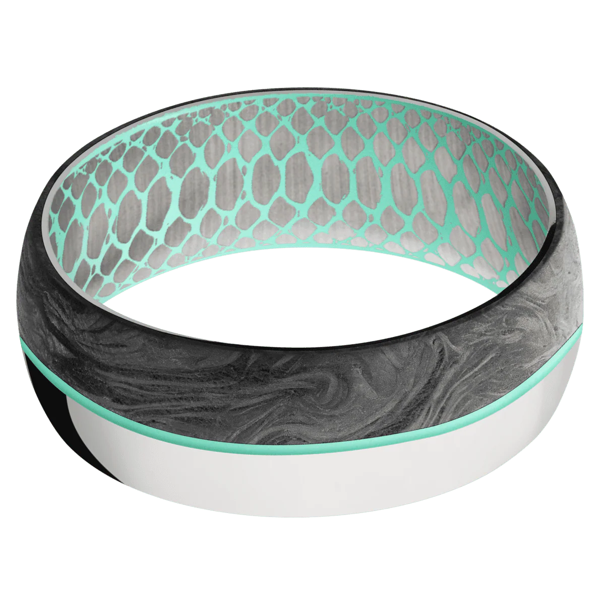 10K White Gold + Polish Finish + Robins Egg Blue - Image 3
