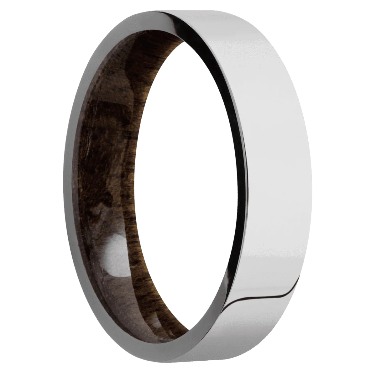 10K White Gold + Polish Finish + Walnut