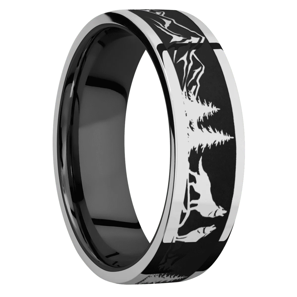 10K White Gold + Polish Finish + Zirconium