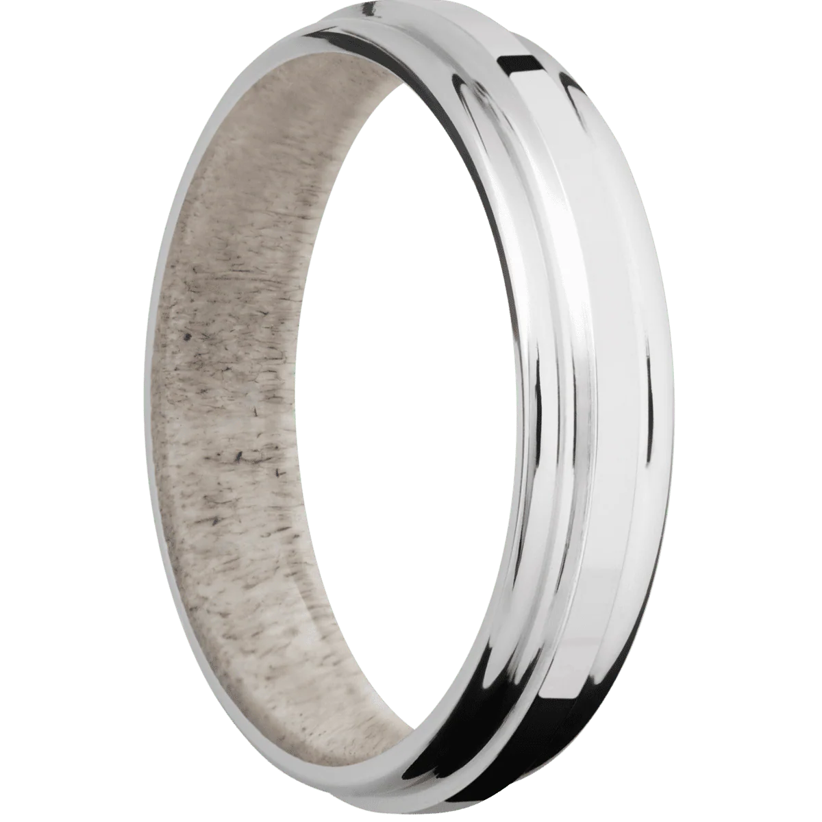 10K White Gold + Polish , Polish Finish + Antler