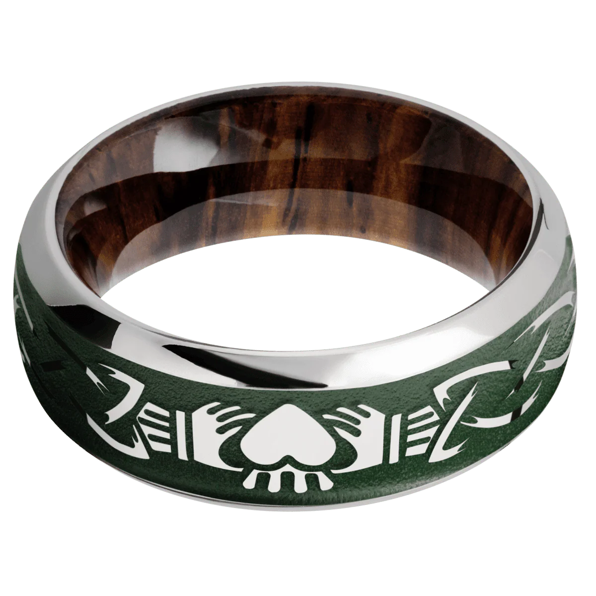 10K White Gold + Polish , Polish Finish + Cocobolo - Image 3