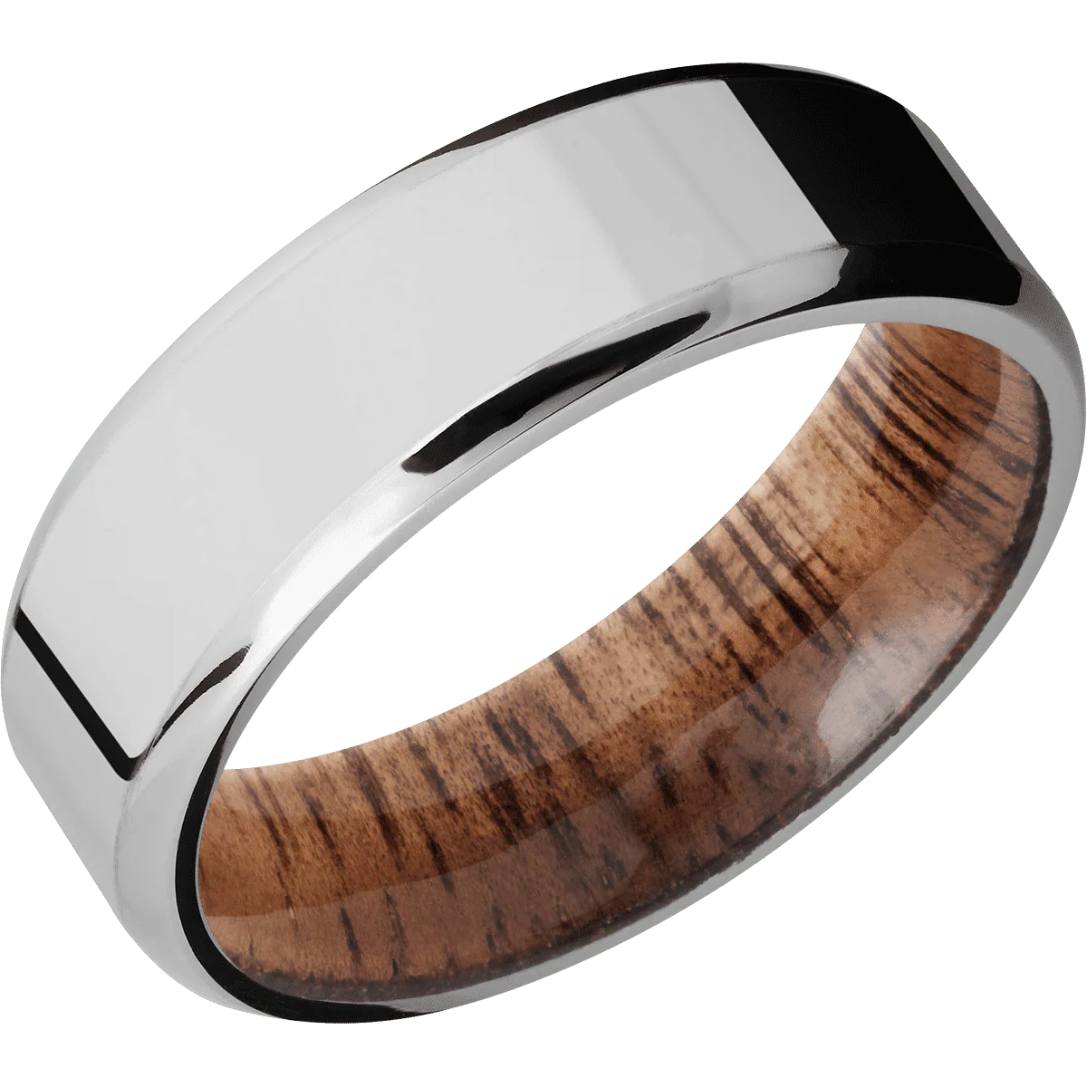 10K White Gold + Polish , Polish Finish + Koa - Image 2