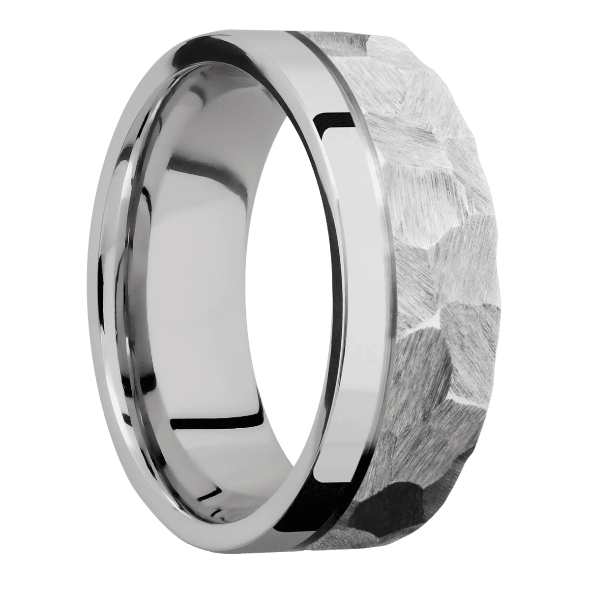 10K White Gold + Rock , Polish Finish