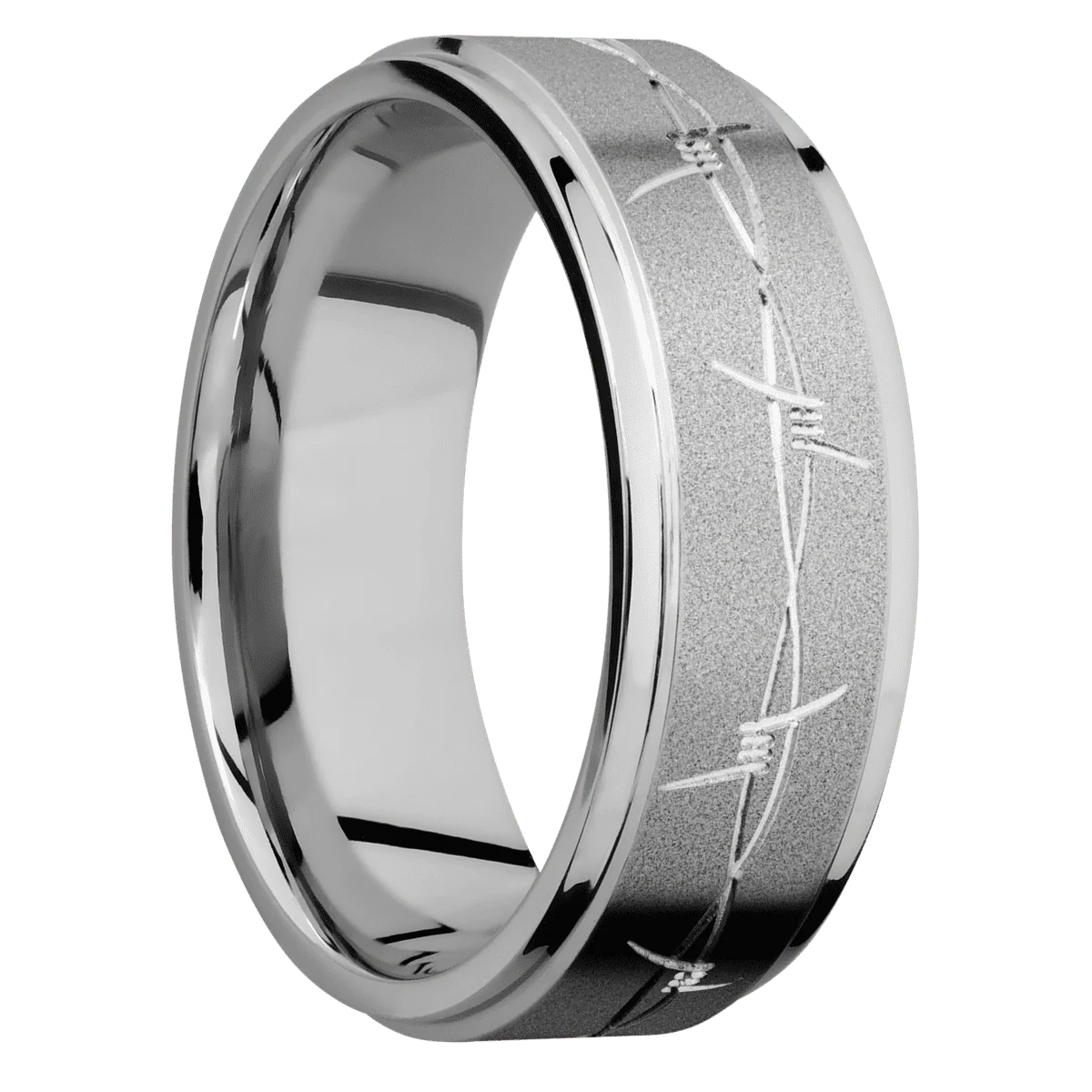 10K White Gold + Sand , Polish Finish