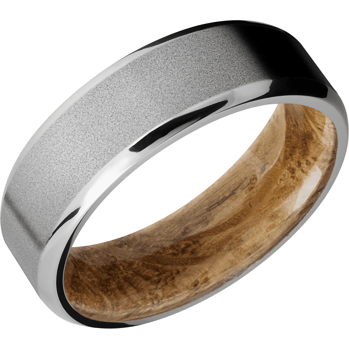 10K White Gold + Sand , Polish Finish + Whiskey Barrel - Image 2