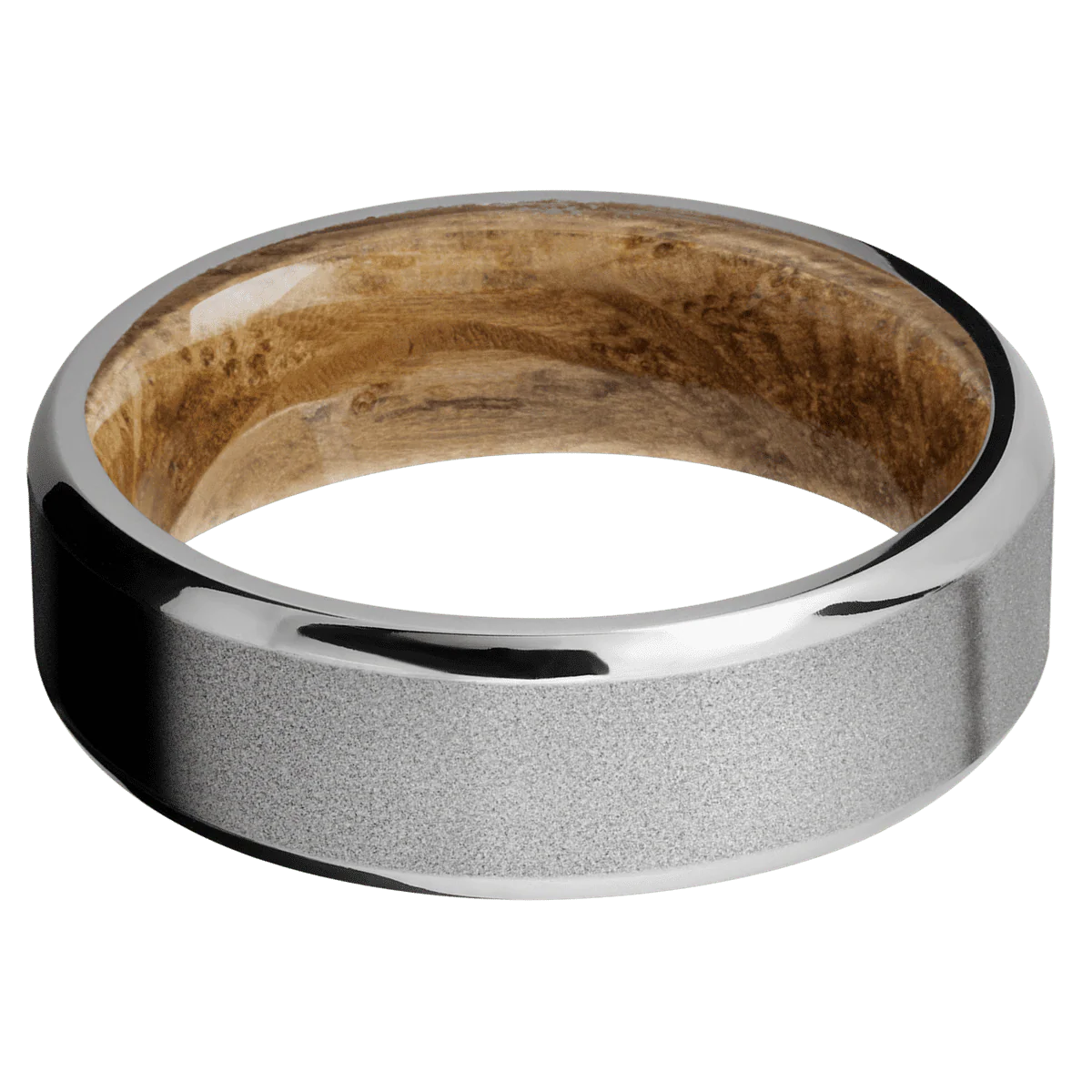 10K White Gold + Sand , Polish Finish + Whiskey Barrel - Image 3