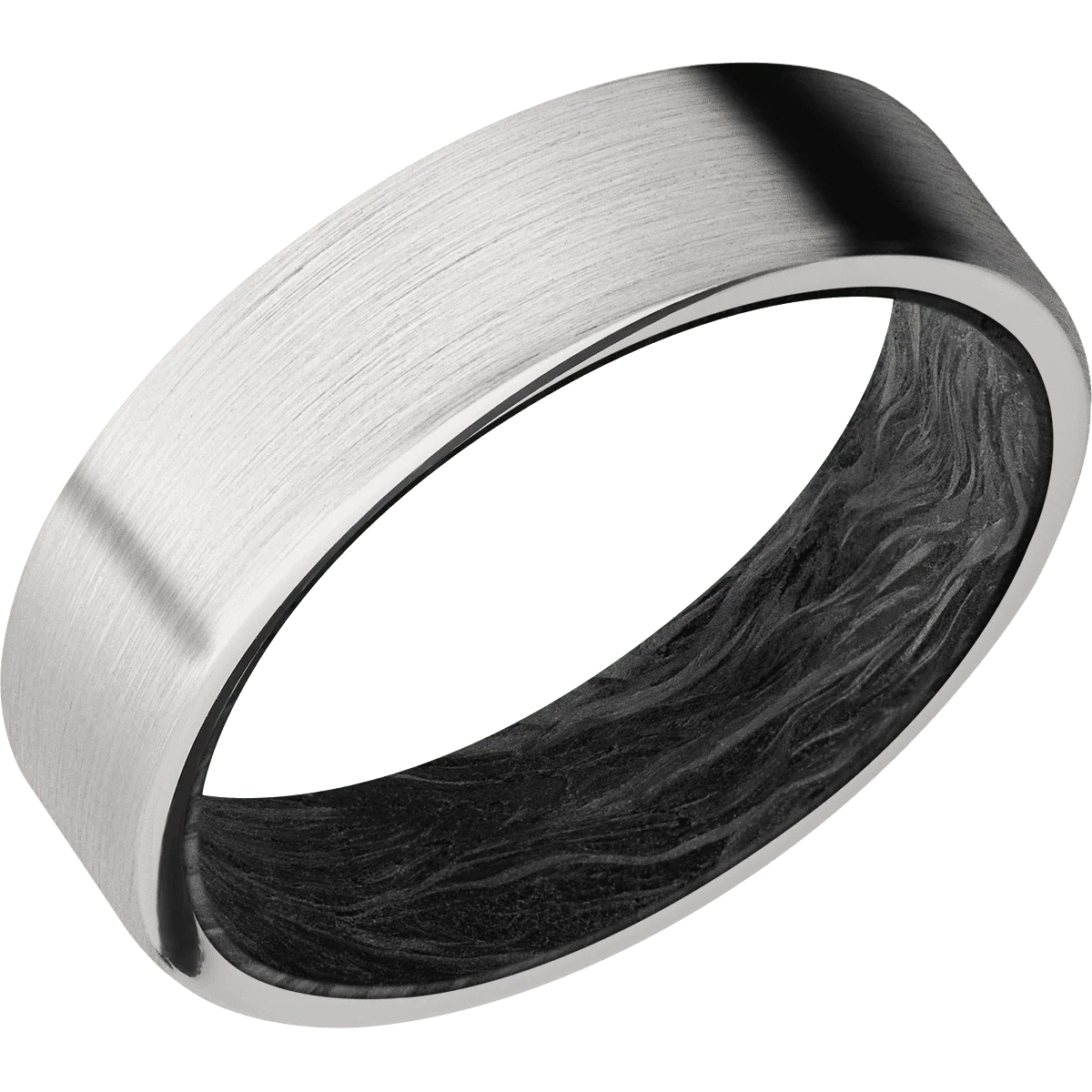 10K White Gold + Satin Finish + Forged Carbon Fiber - Image 2