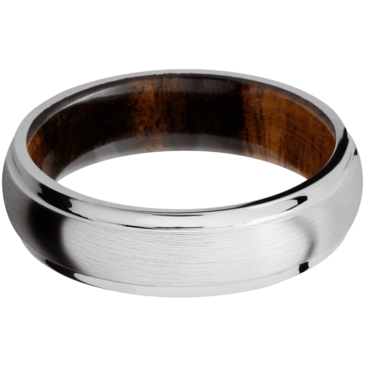 10K White Gold + Satin , Polish Finish + Desert Iron Wood - Image 3