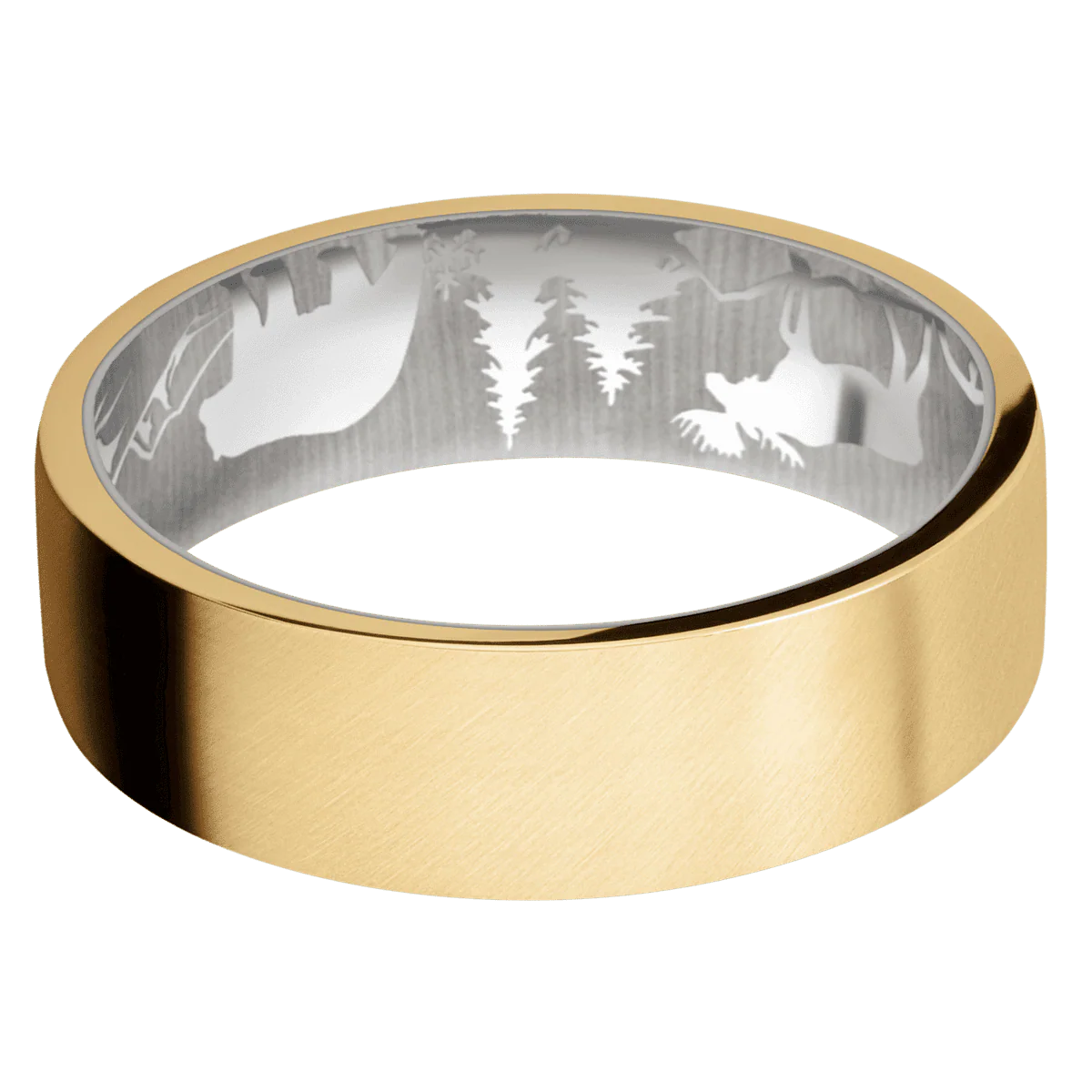 10K Yellow Gold + Anglesatin Finish + Platinum - Image 3