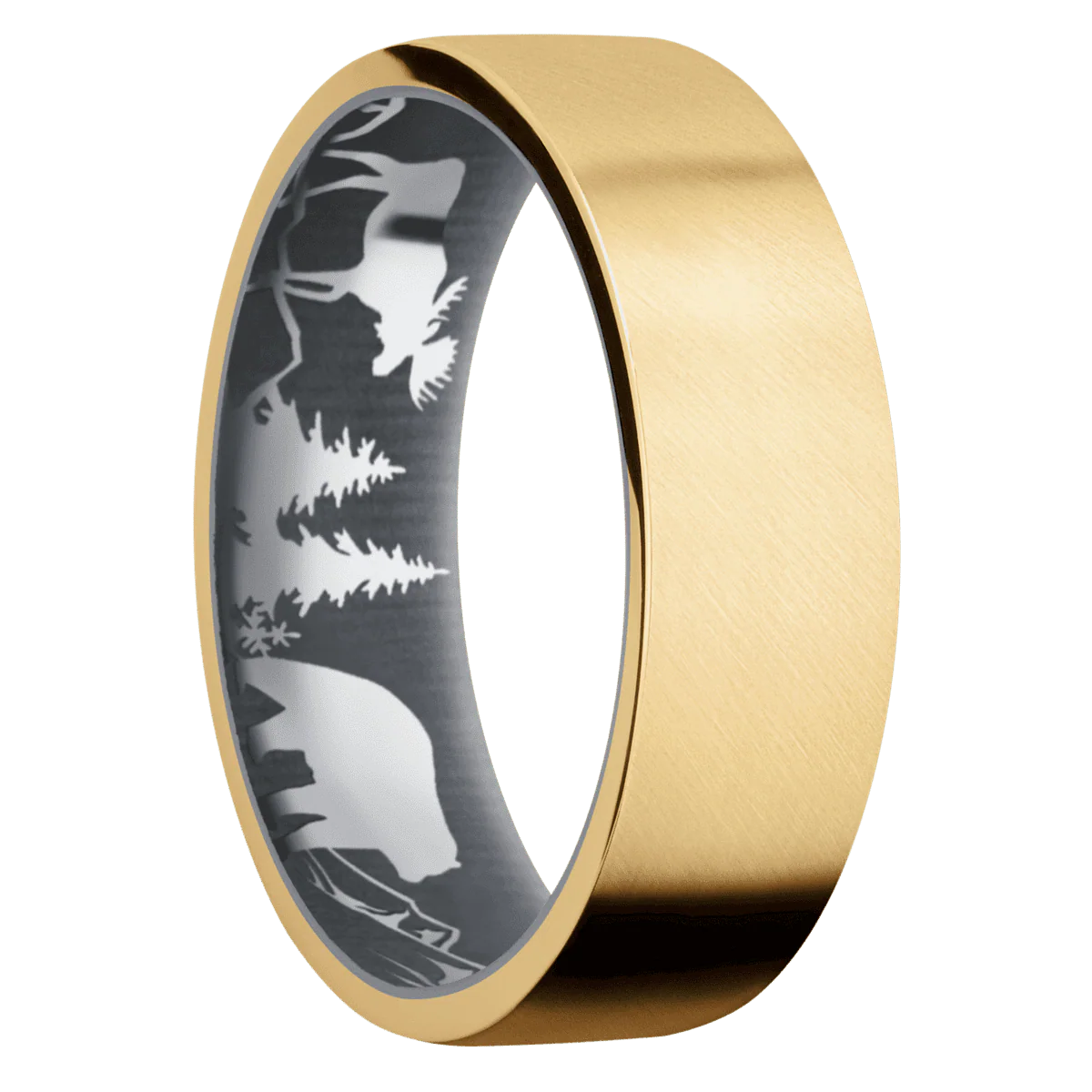 10K Yellow Gold + Anglesatin Finish + Tantalum