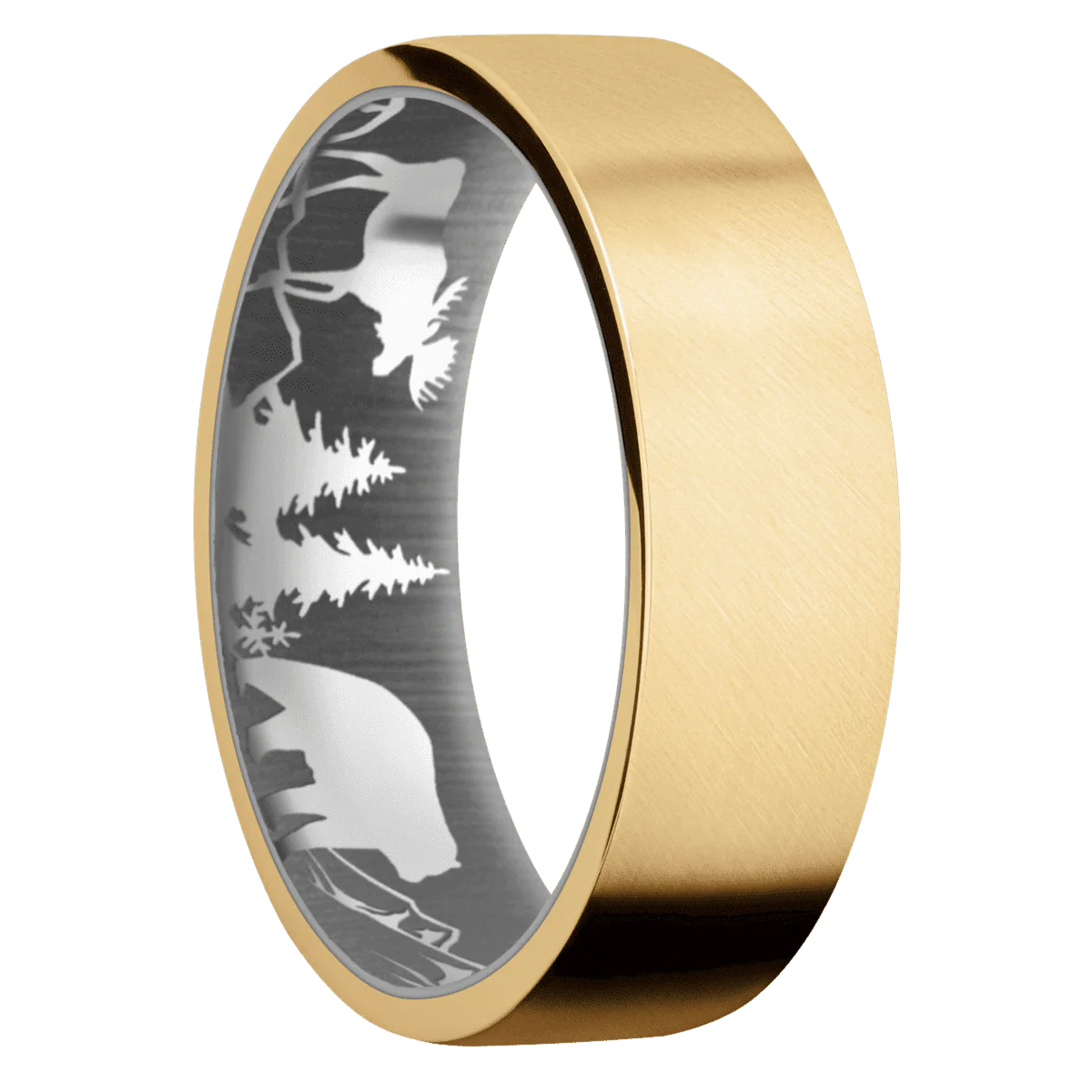 10K Yellow Gold + Anglesatin Finish + Titanium
