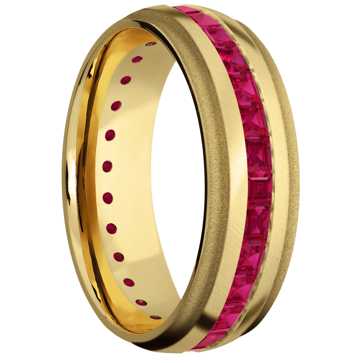 10K Yellow Gold + Anglesatin , Sand Finish