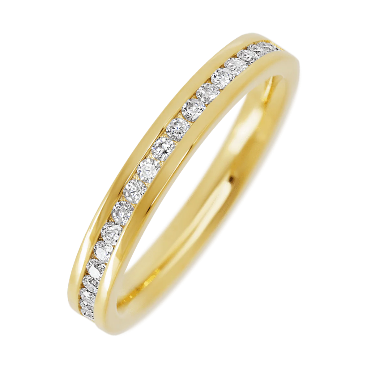 10K Yellow Gold band with 21 Round Lab Grown Diamond having TCW-.32