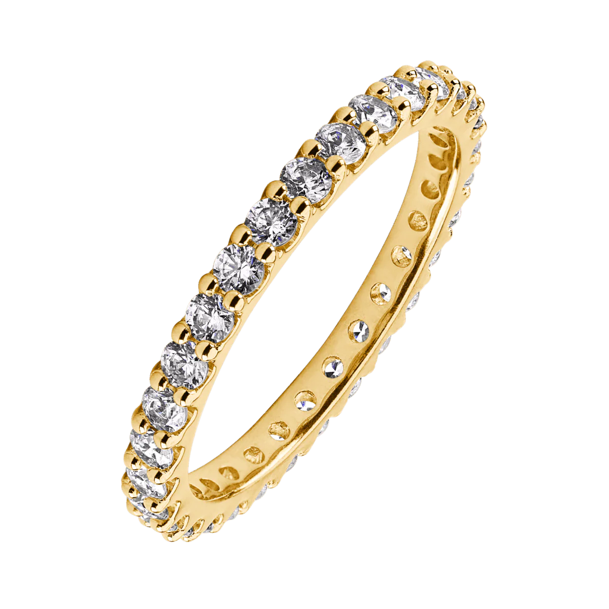 10K Yellow Gold band with 30 Round Lab Grown Diamond (ST) having TCW-.9