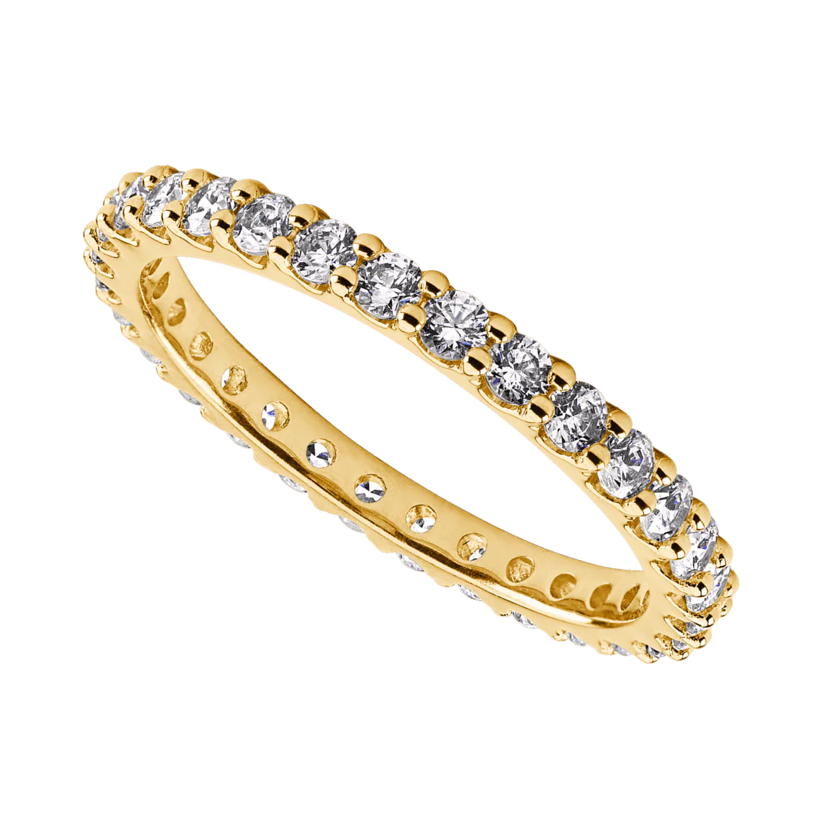 10K Yellow Gold band with 30 Round Lab Grown Diamond (ST) having TCW-.9 - Image 3