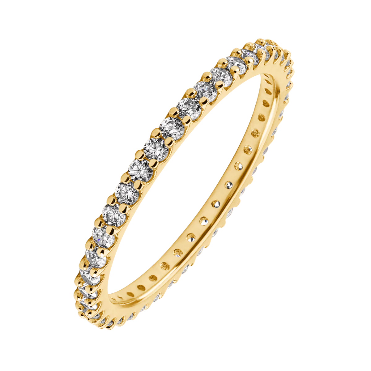 10K Yellow Gold band with 41 Round Lab Grown Diamond having TCW-.62
