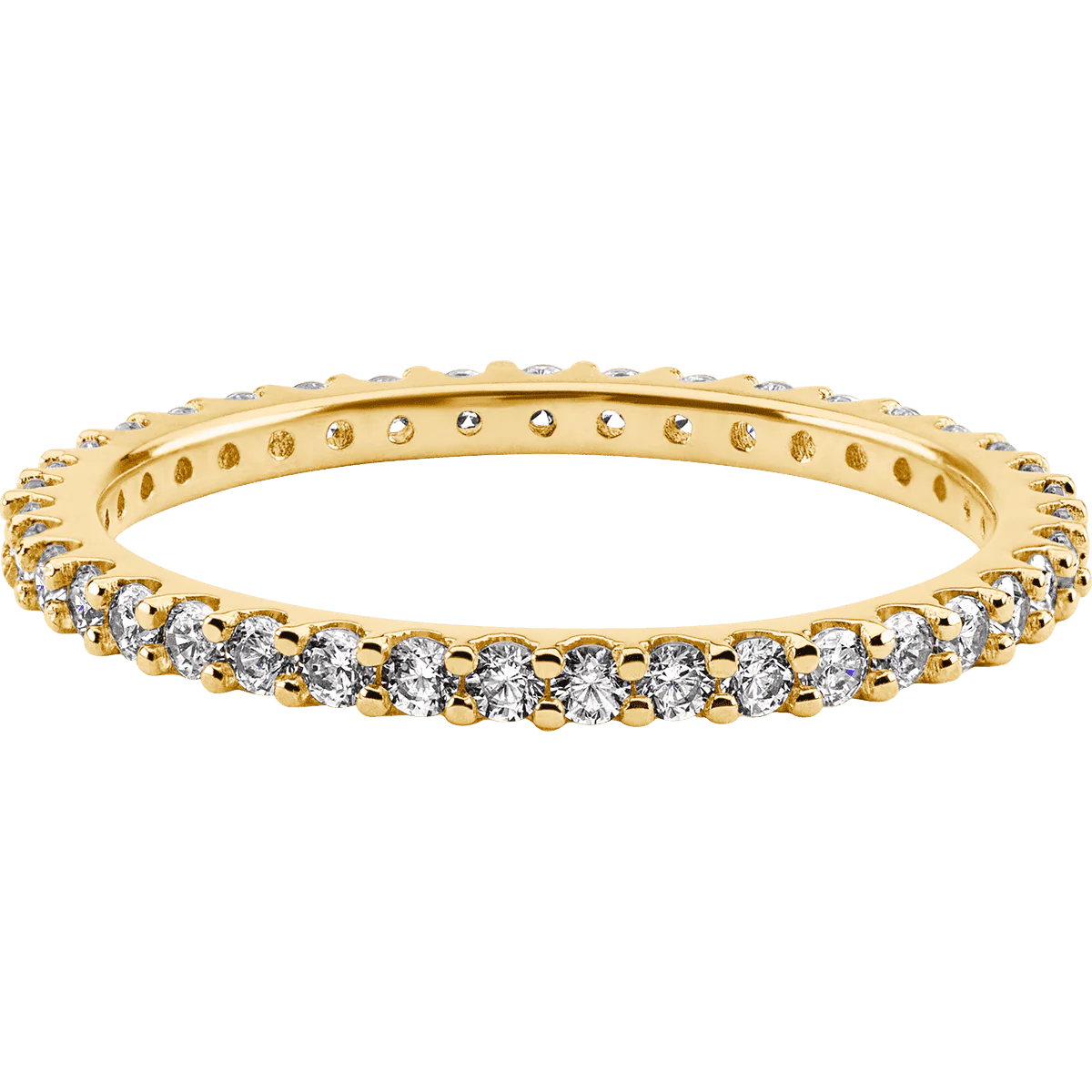 10K Yellow Gold band with 41 Round Lab Grown Diamond having TCW-.62 - Image 2
