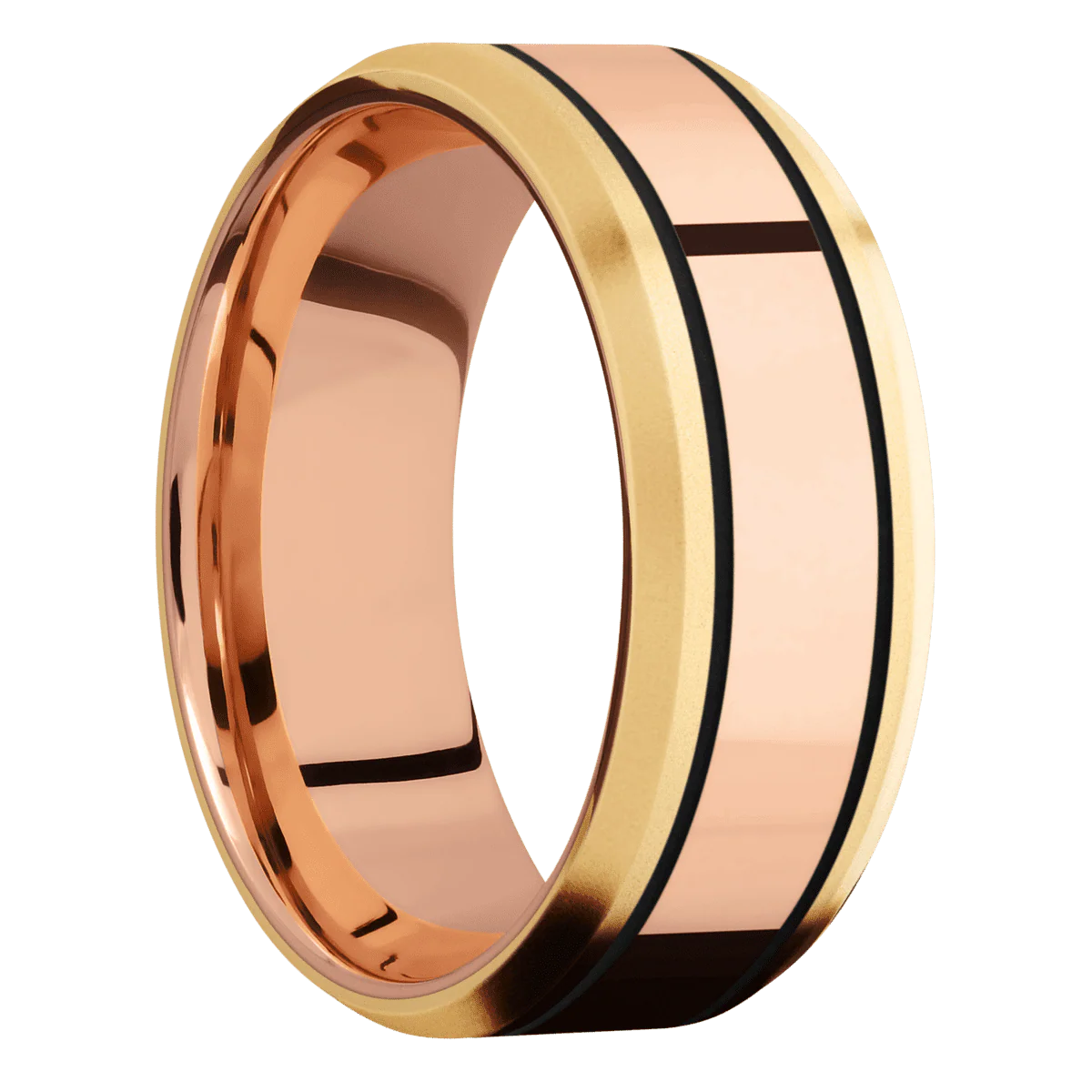 10K Yellow Gold + Bead , Bead Finish + 14K Rose Gold