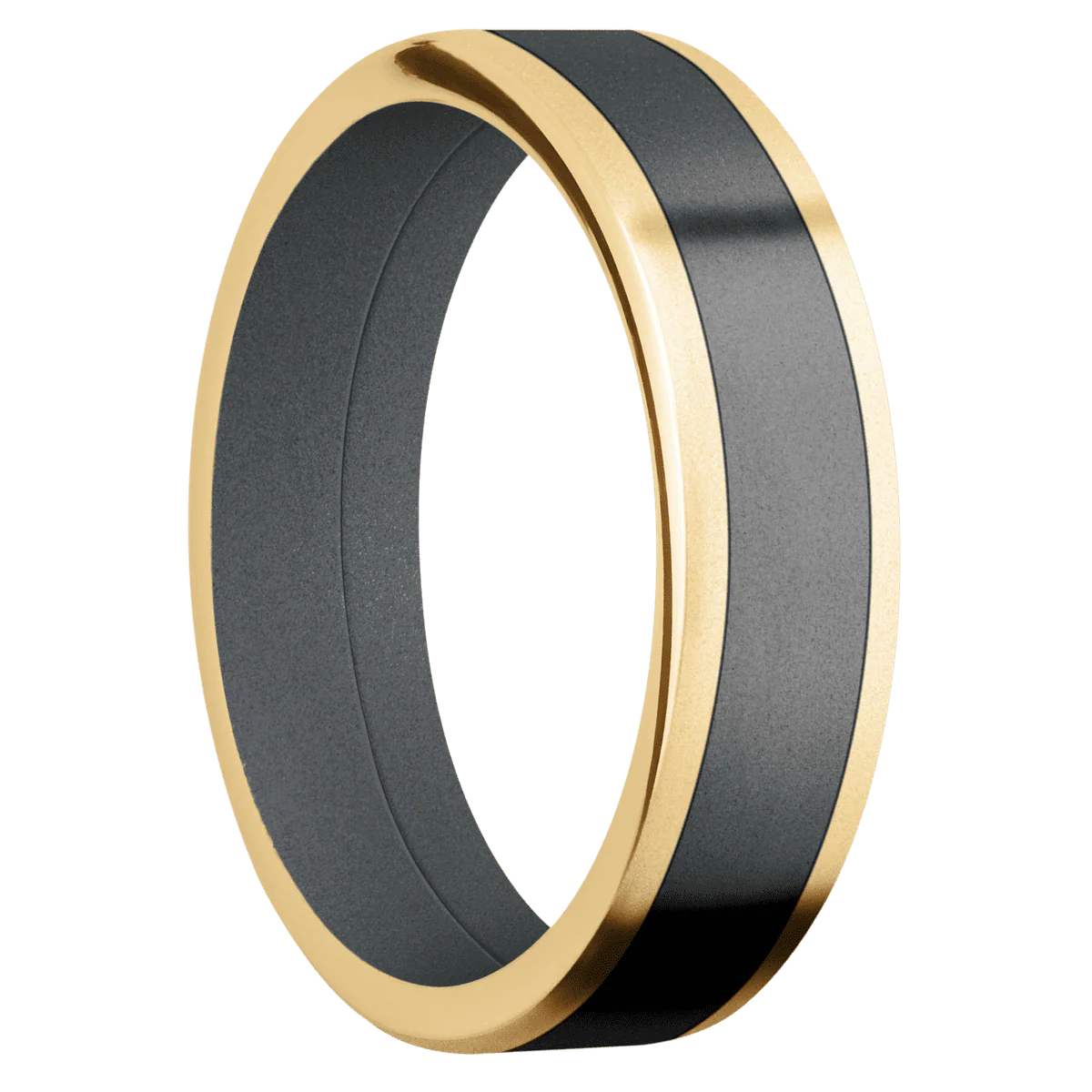 10K Yellow Gold + Bead Finish + Dark Grey