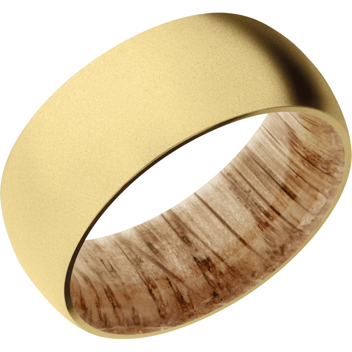 10K Yellow Gold + Bead Finish + Natural Oak - Image 2