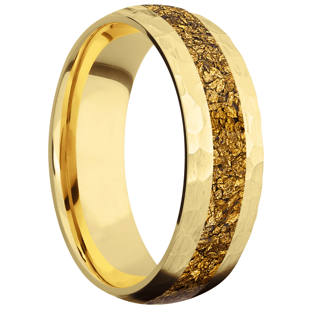 10K Yellow Gold + Hammer Finish