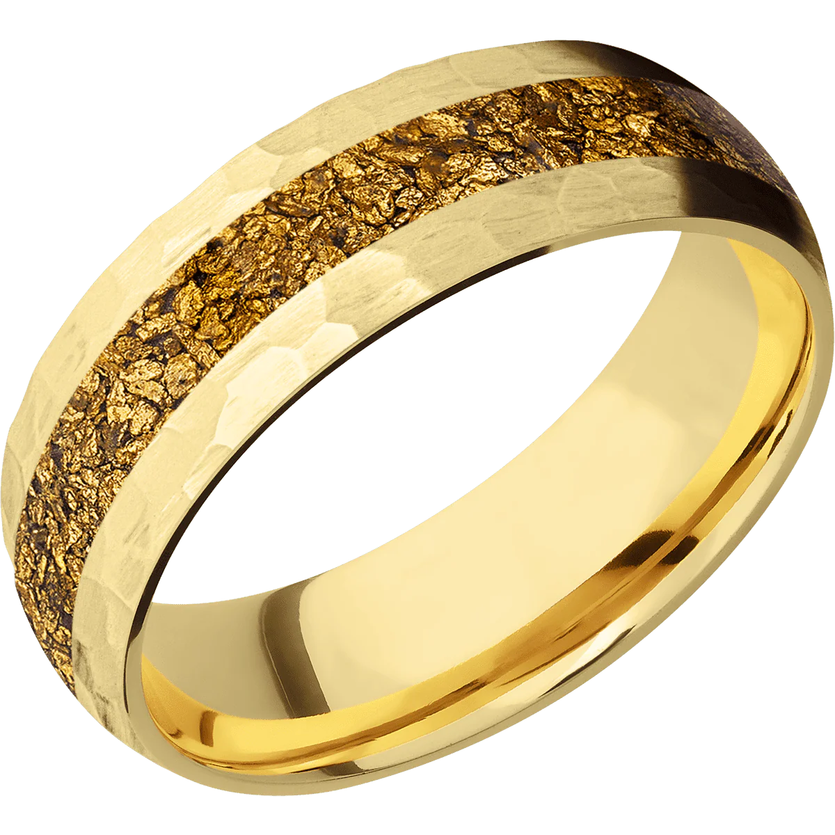 10K Yellow Gold + Hammer Finish - Image 2
