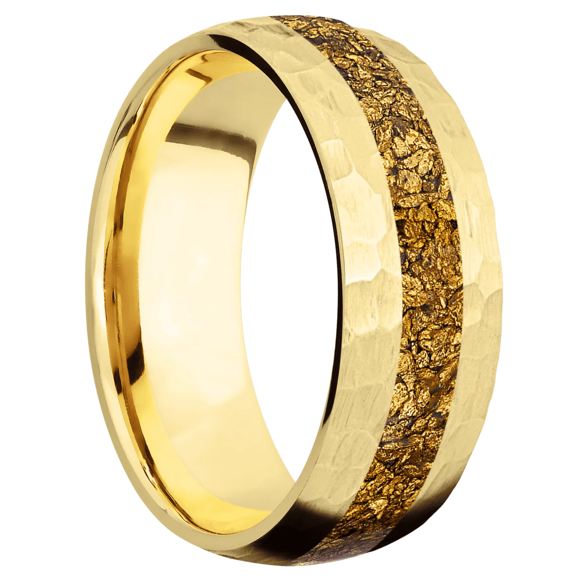 10K Yellow Gold + Hammer Finish