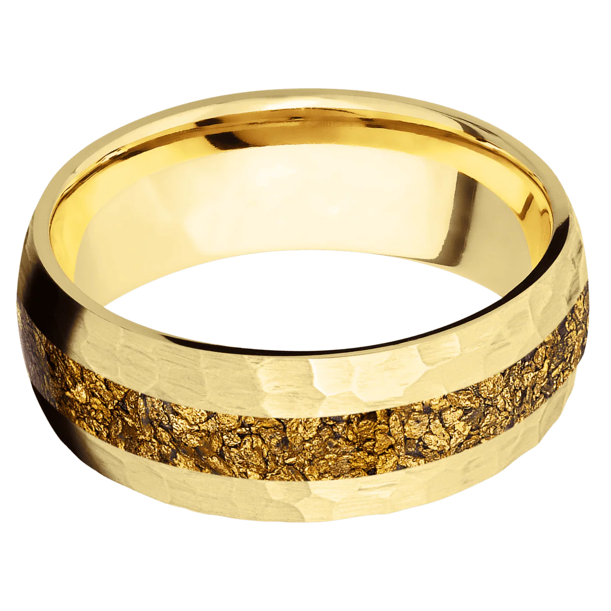 10K Yellow Gold + Hammer Finish - Image 3