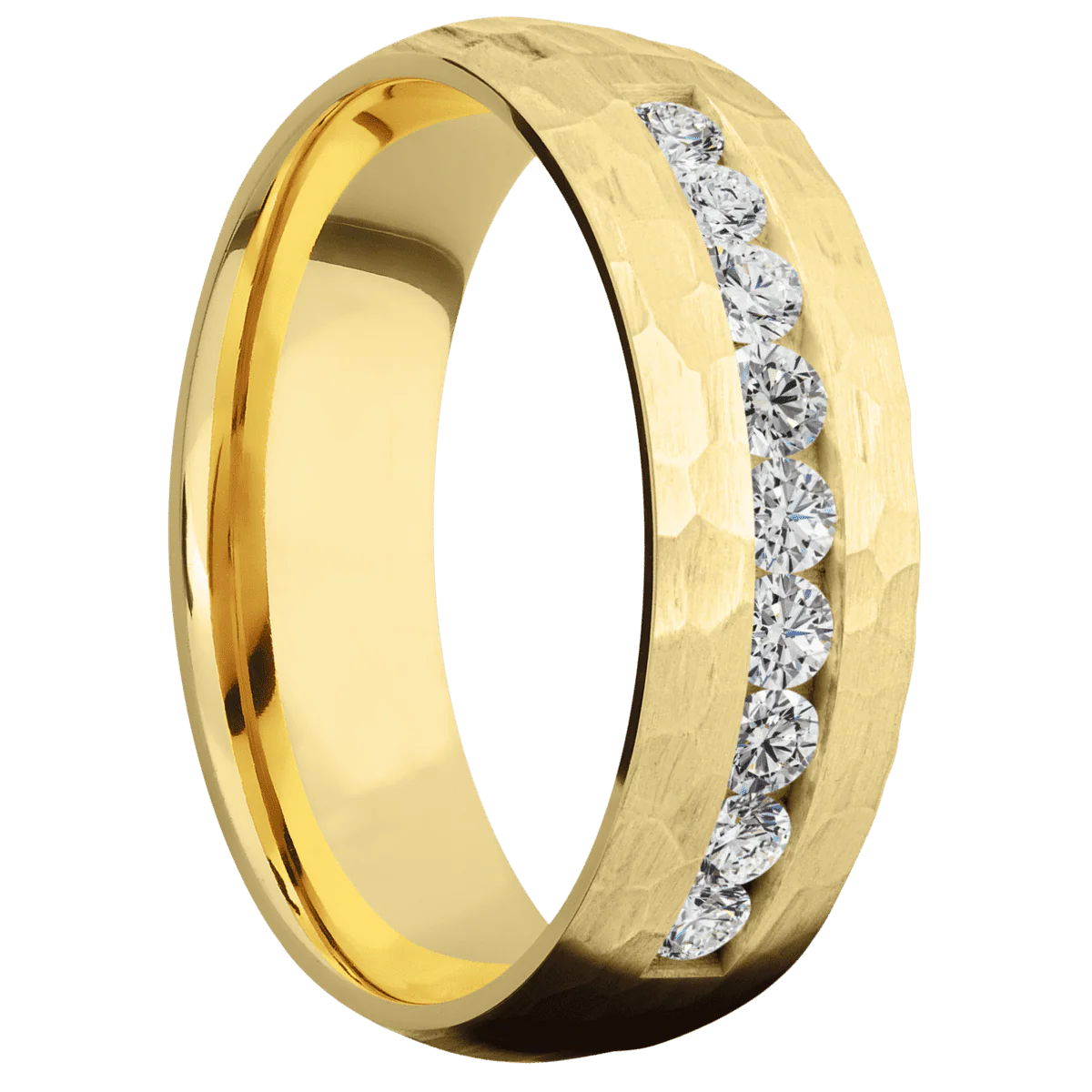 10K Yellow Gold + Hammer Finish